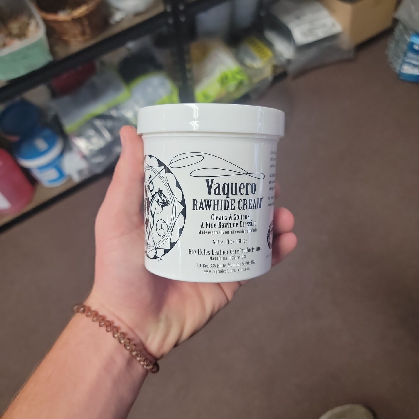 Tack Vaquero Rawhide Cream-White Tub : 11oz