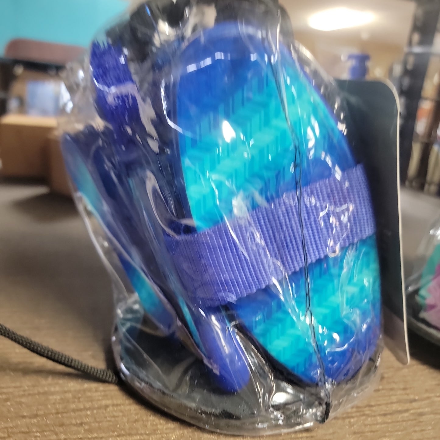 4 PIECE PRINTED BRUSH SET-BLUE/TURQ