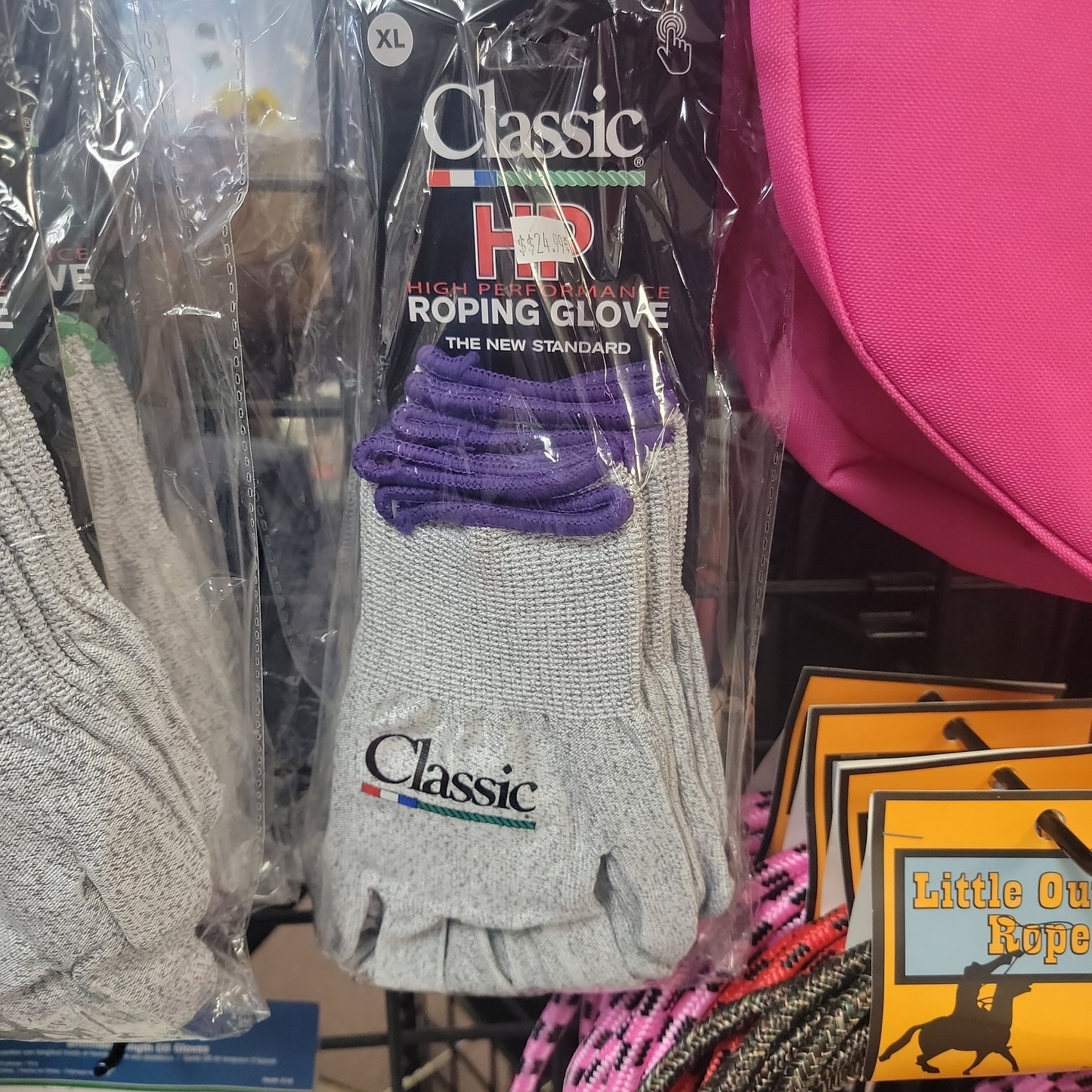 CLASSIC ROPING GLOVE 6PK PURPLE-PURPLE : XL