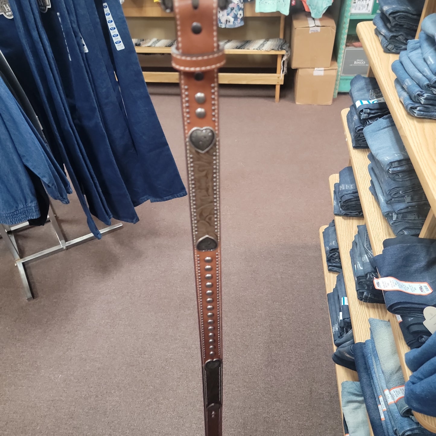GIRLS ARIAT BELT-BROWN : 28