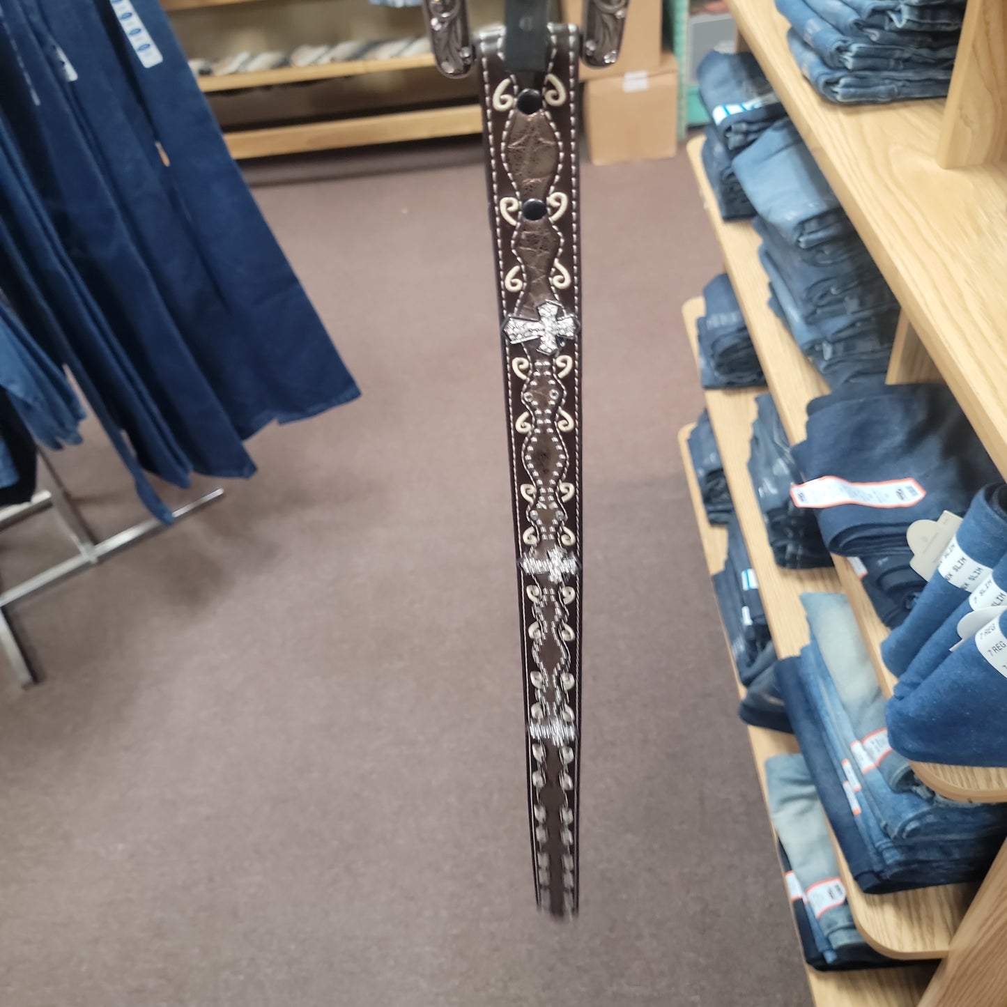 GIRLS ARIAT CROSS BELT-BROWN :