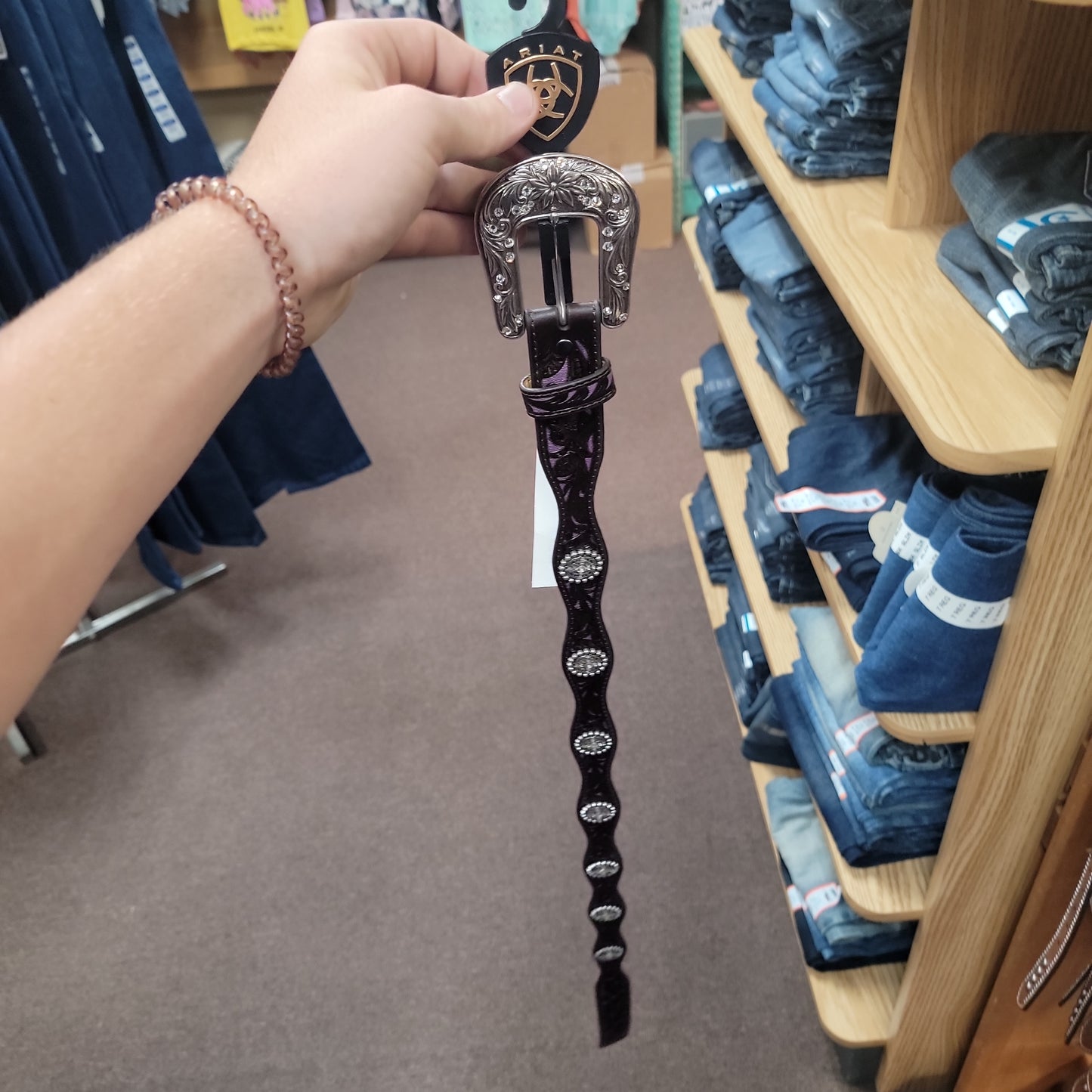 GIRLS ARIAT BELT-PURPLE : 30