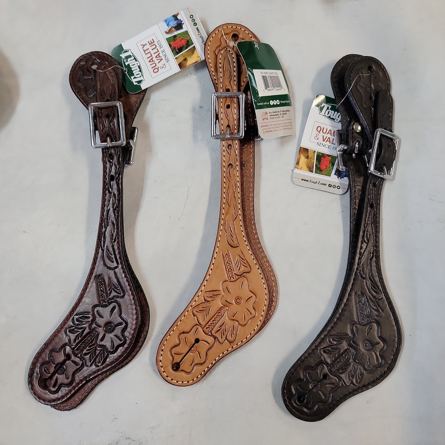 Spur strap floral tooled