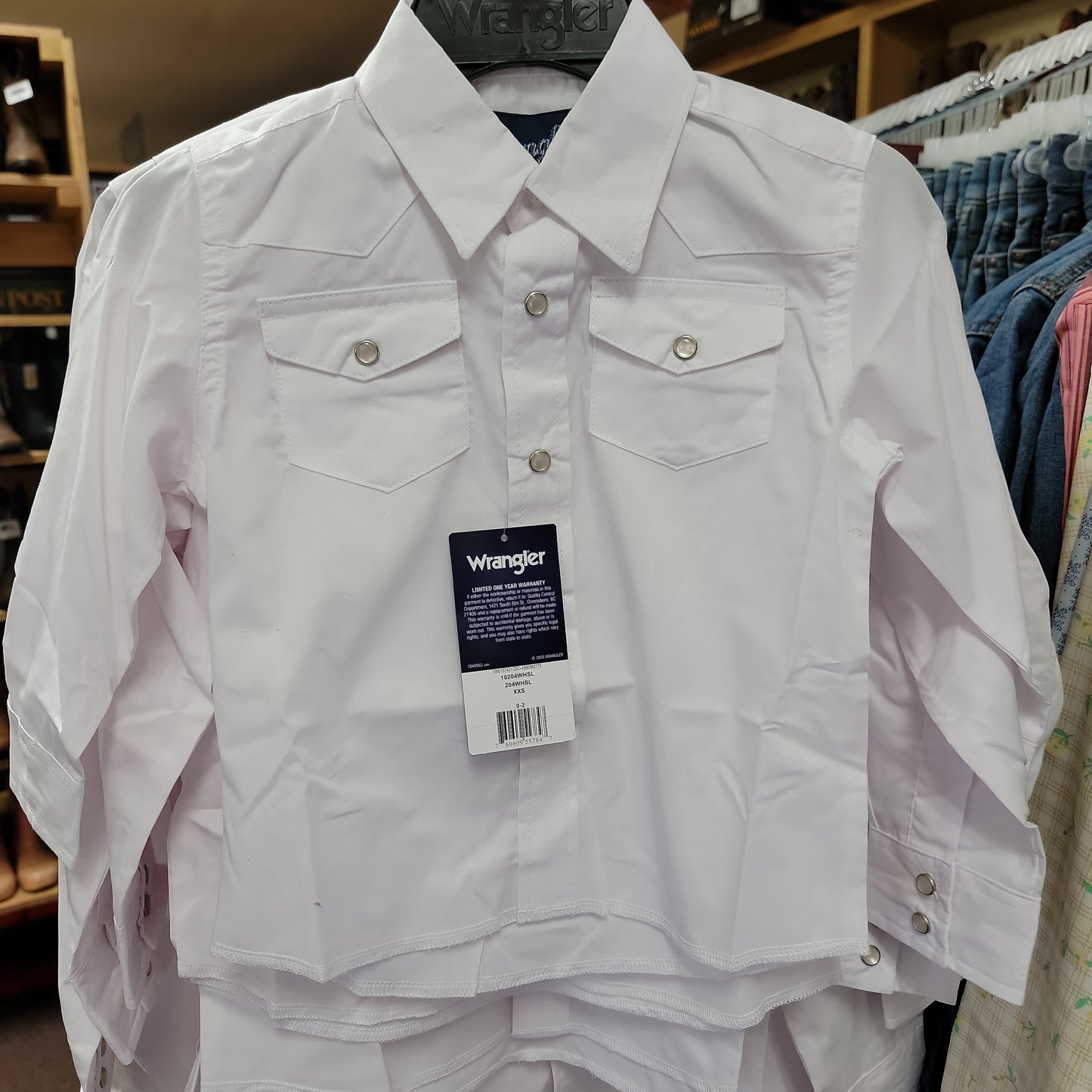 Wrangler western boys shirt white 204WHSL