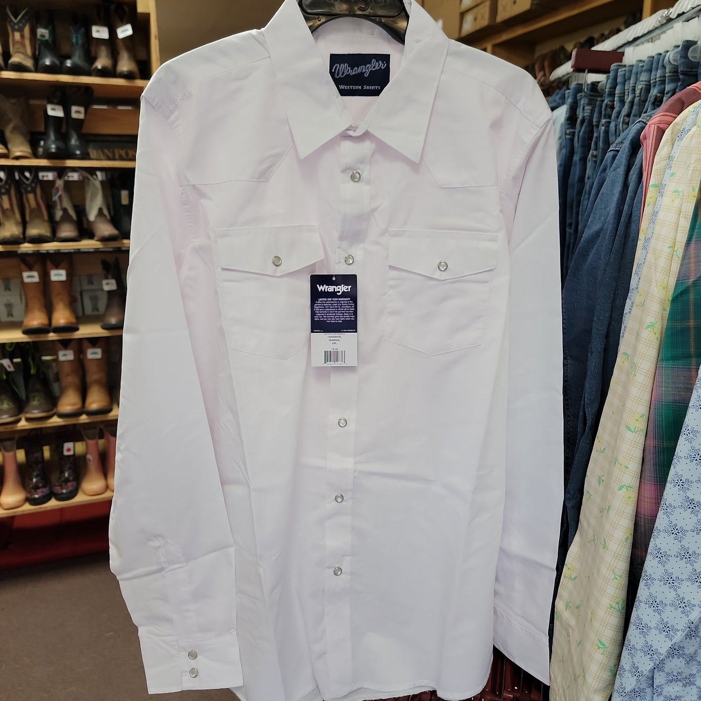 Wrangler western boys shirt white 204WHSL