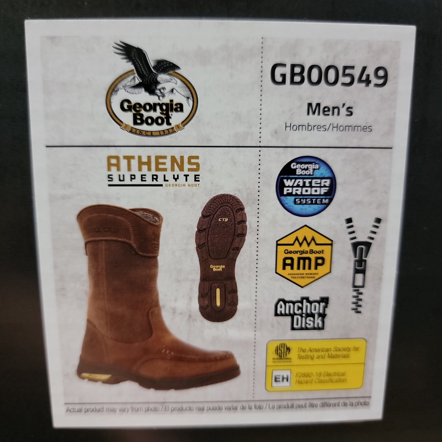 MENS BRN 11" WORK BOOT-BRN : GB00549