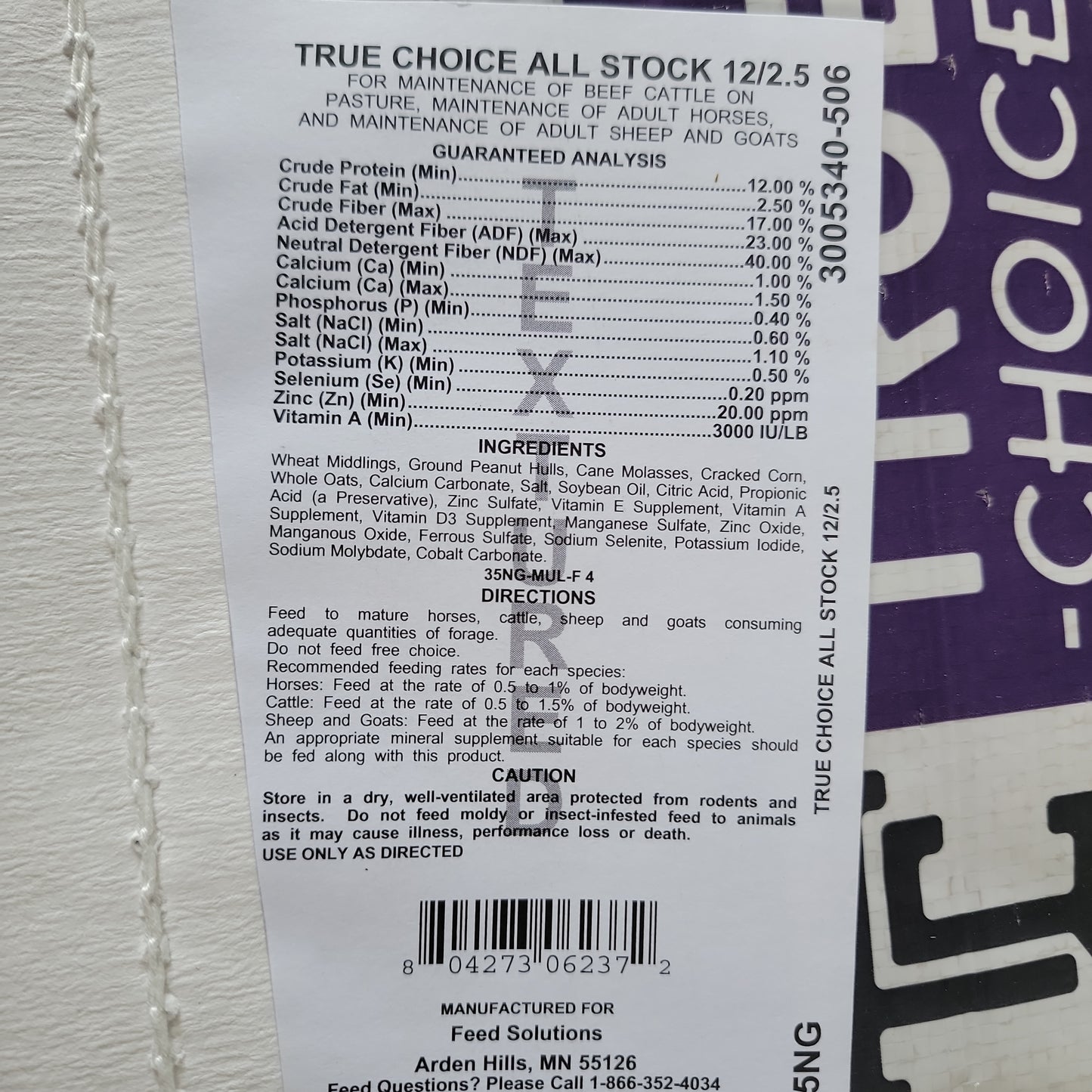 Purina Country Acres all stock Textured Sweet feed 3005340-506