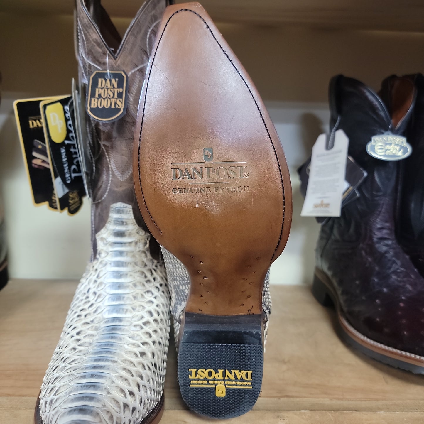 Mens Dan Post python skin boots