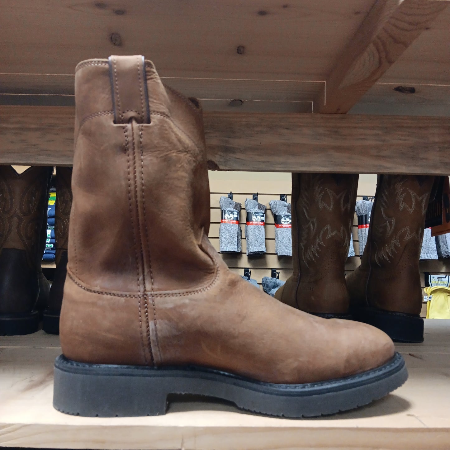 Boots - Mens Justin Steel Toe-Brown 4764