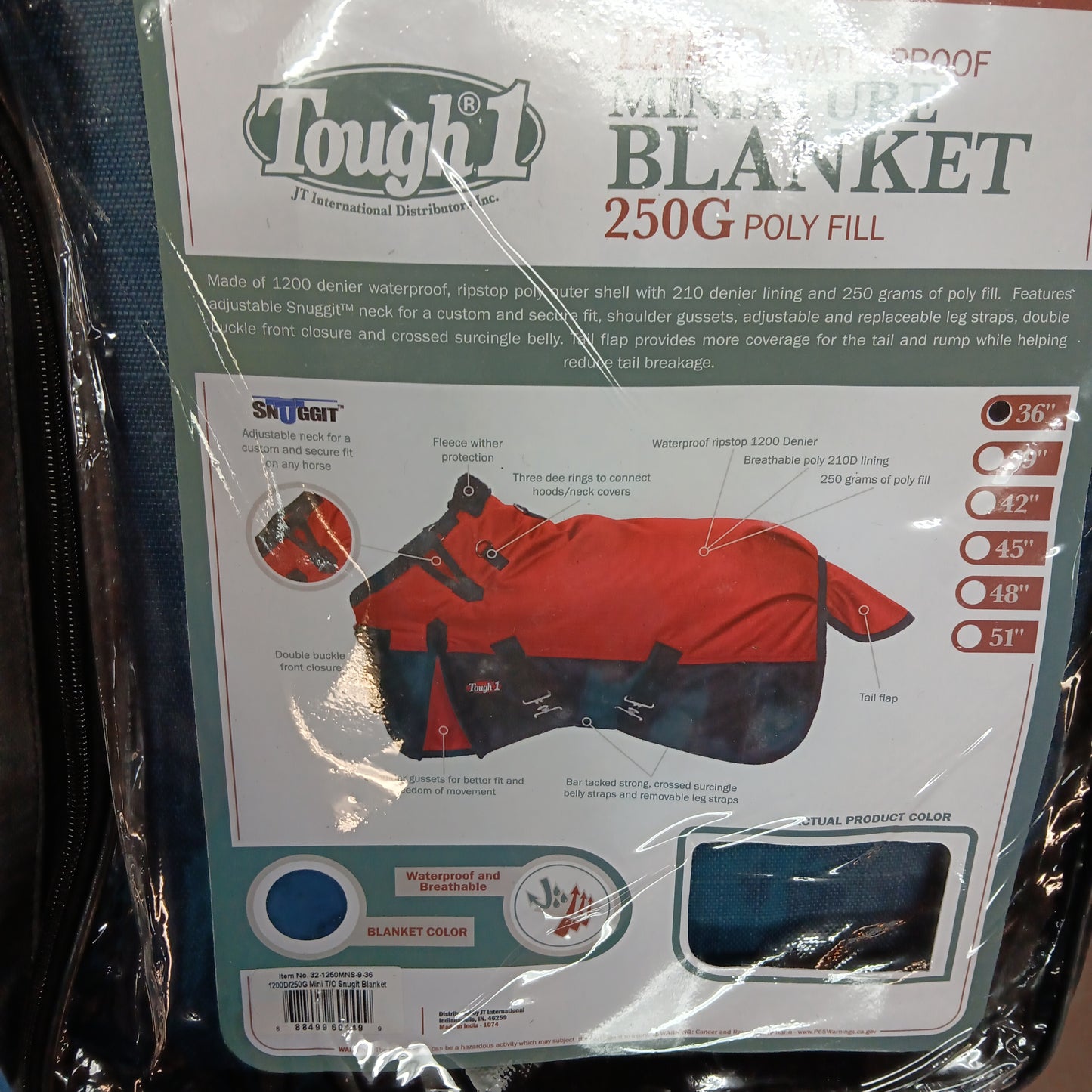 Tough 1 1200D Miniature horse blanket 36Inch