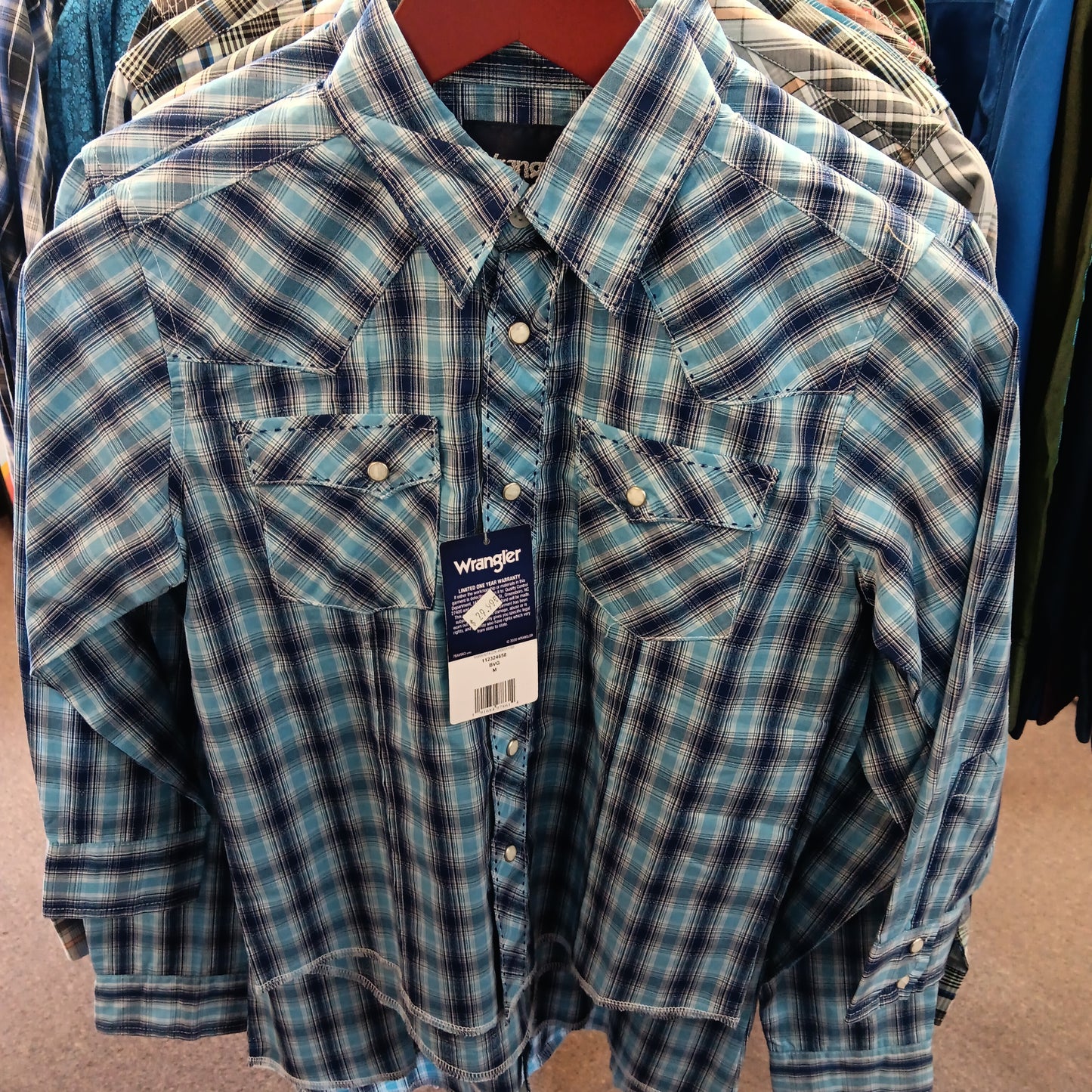 WRANGLER BOYS SNAP SHIRT-BLUE 112324658