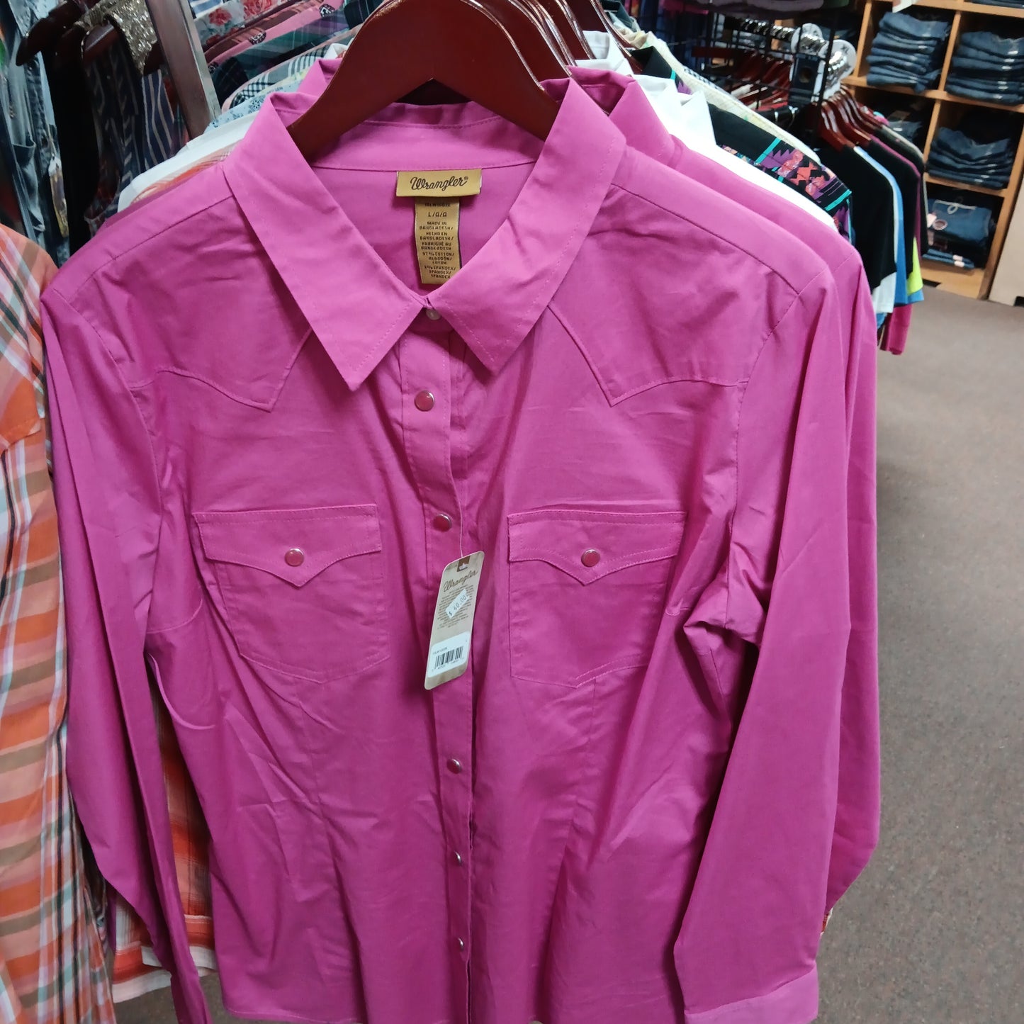 Womens Western Shirt-Pink 10LW1003K