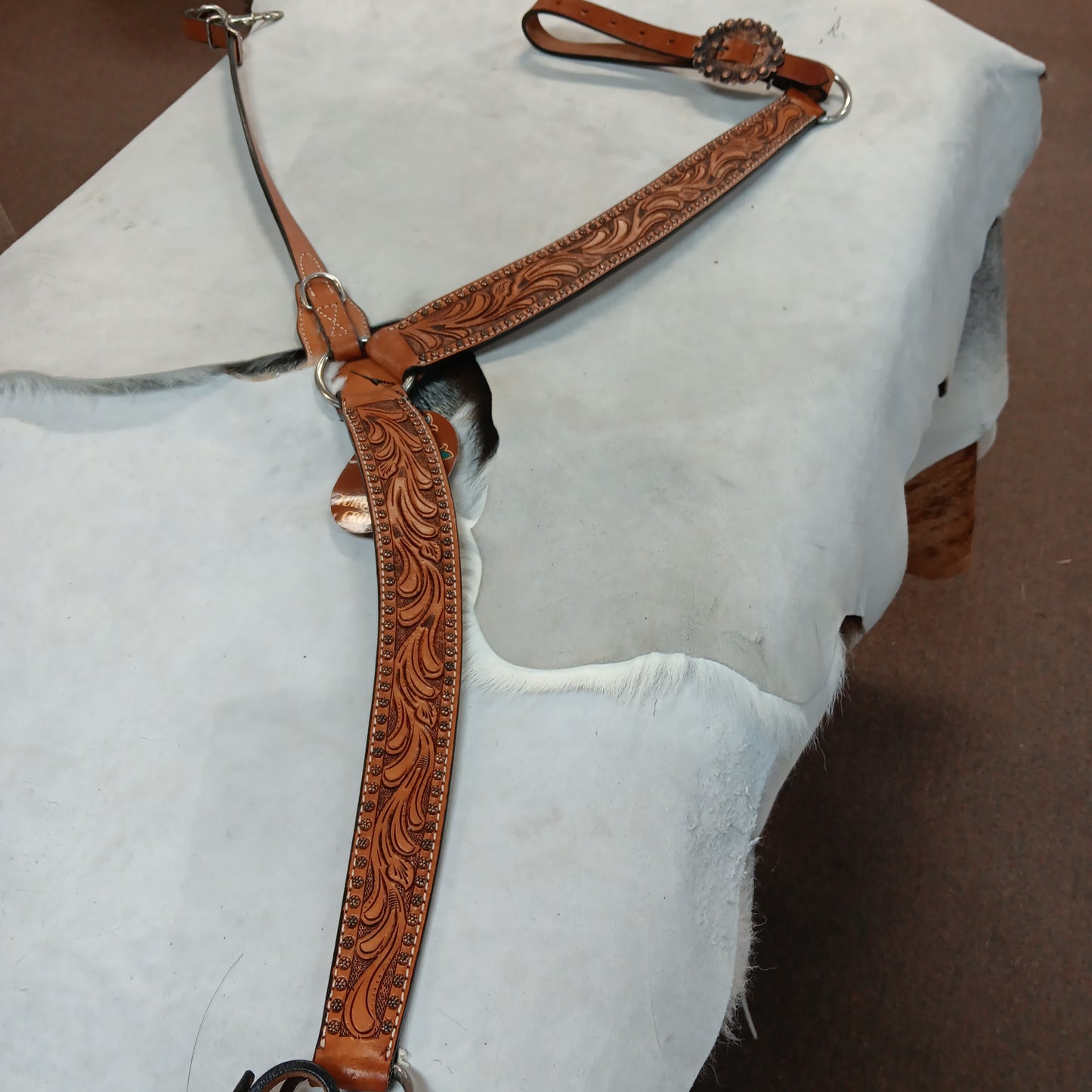 Turquoise cross breast collar