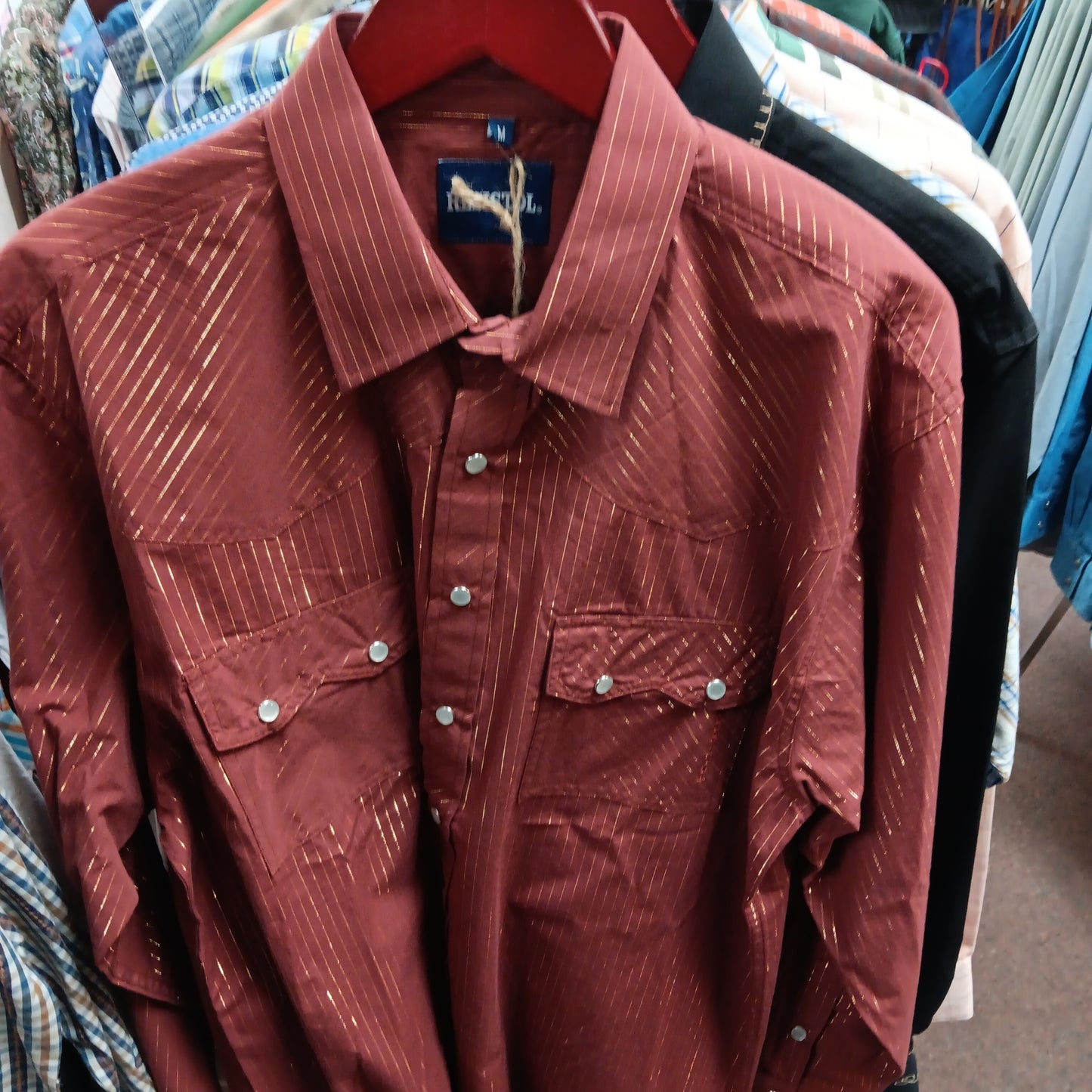 Mens multi colored long-sleeved resistol rack