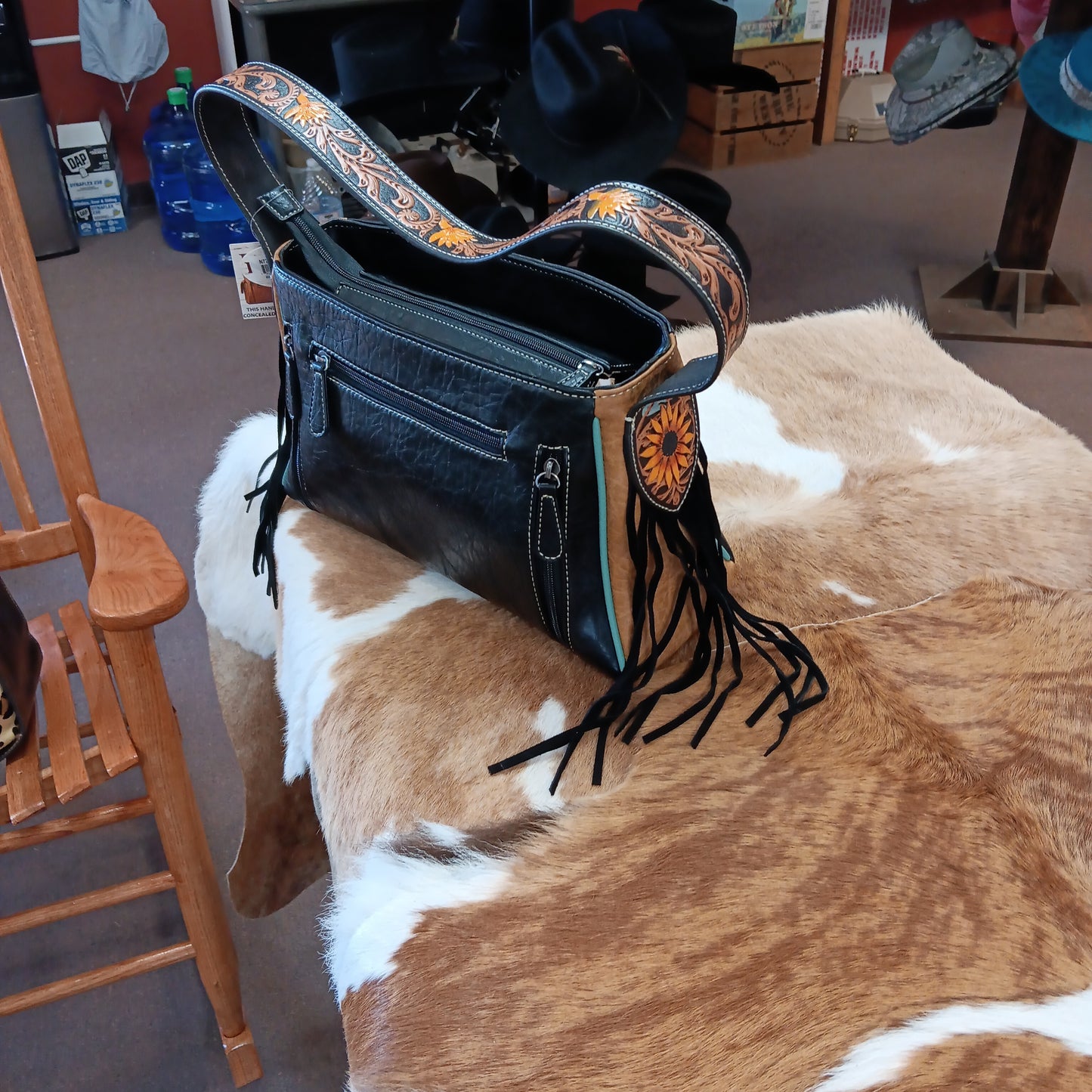 Nocona ladies Satchel sunflower purse N770007901