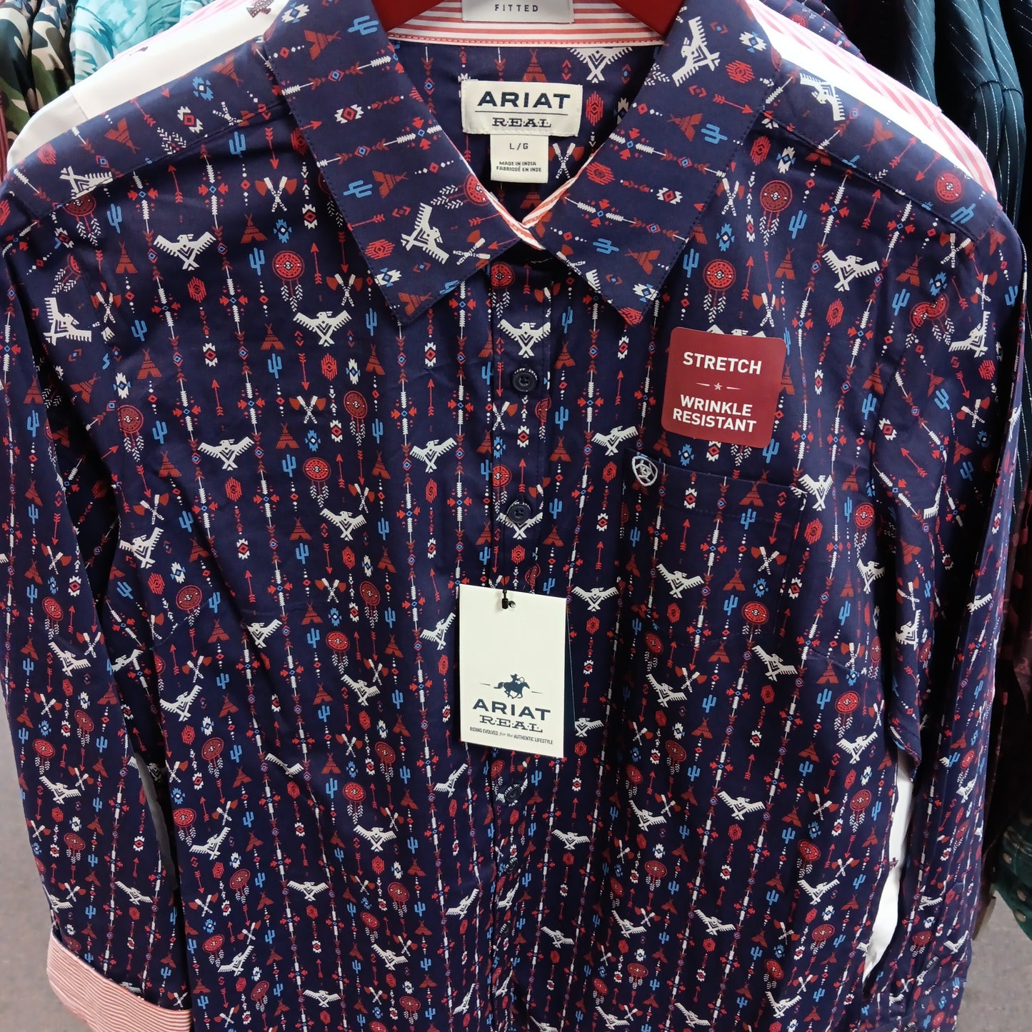 WMNS ARIAT KIRBY TRIBAL SHIRT-TRIBAL : L