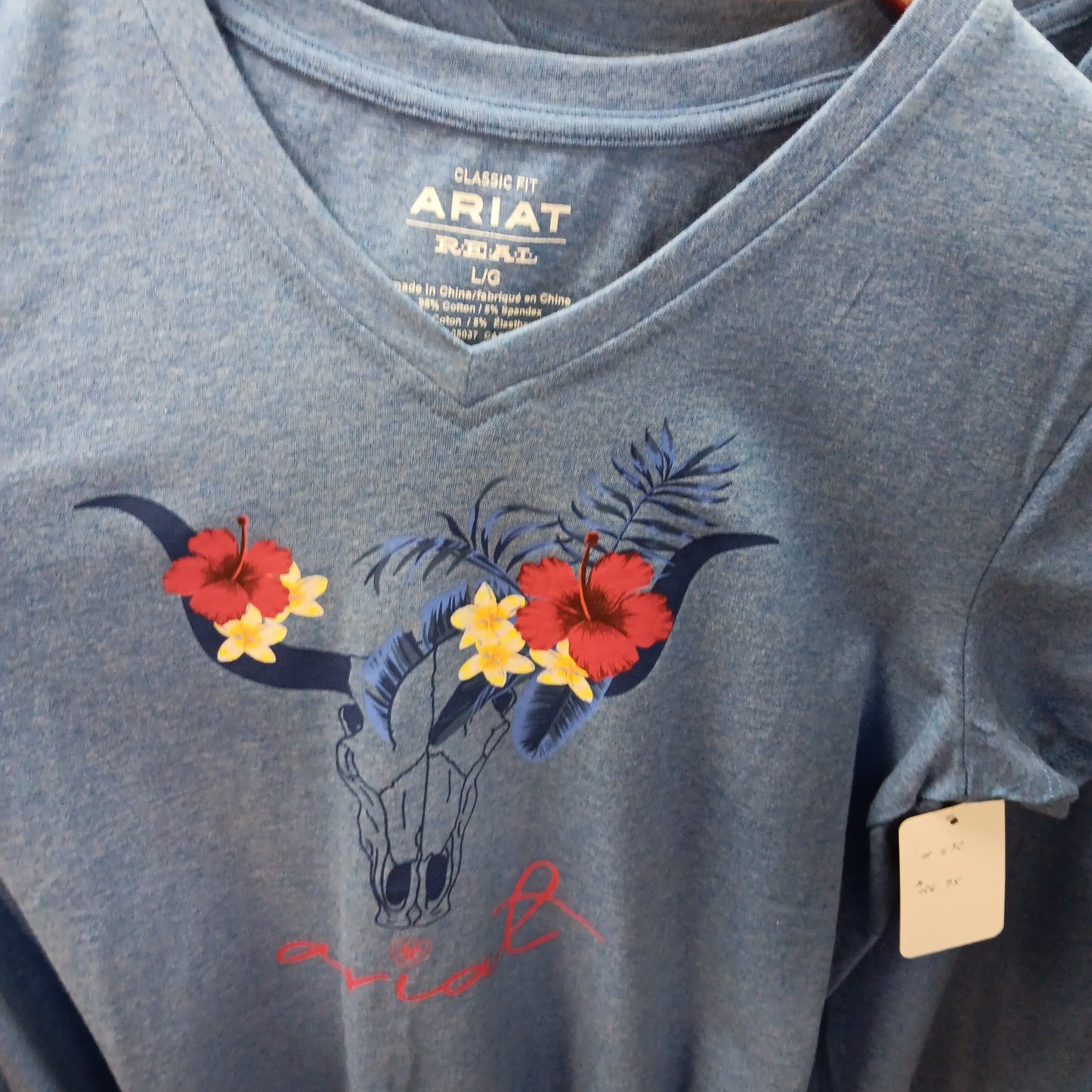 WOMENS STEERHEAD TEE-BLUE : L