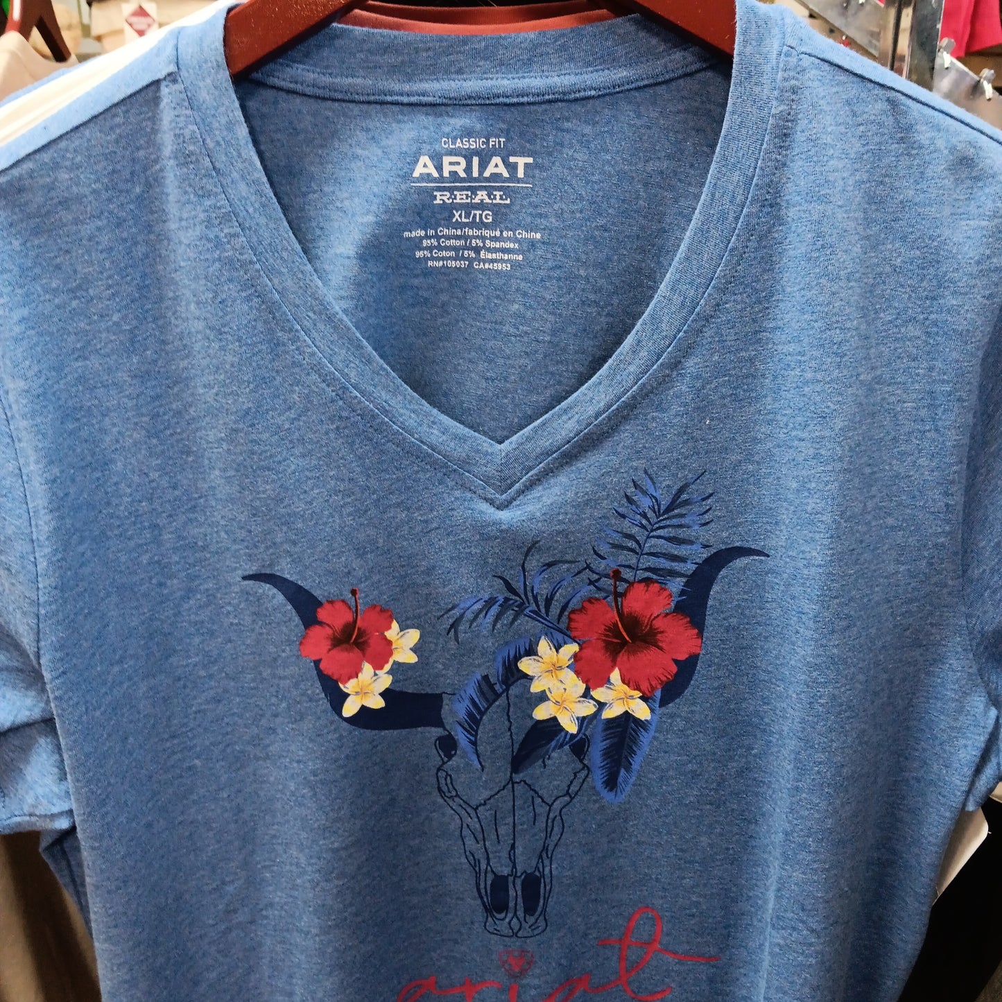 WOMENS STEERHEAD TEE-BLUE : XL