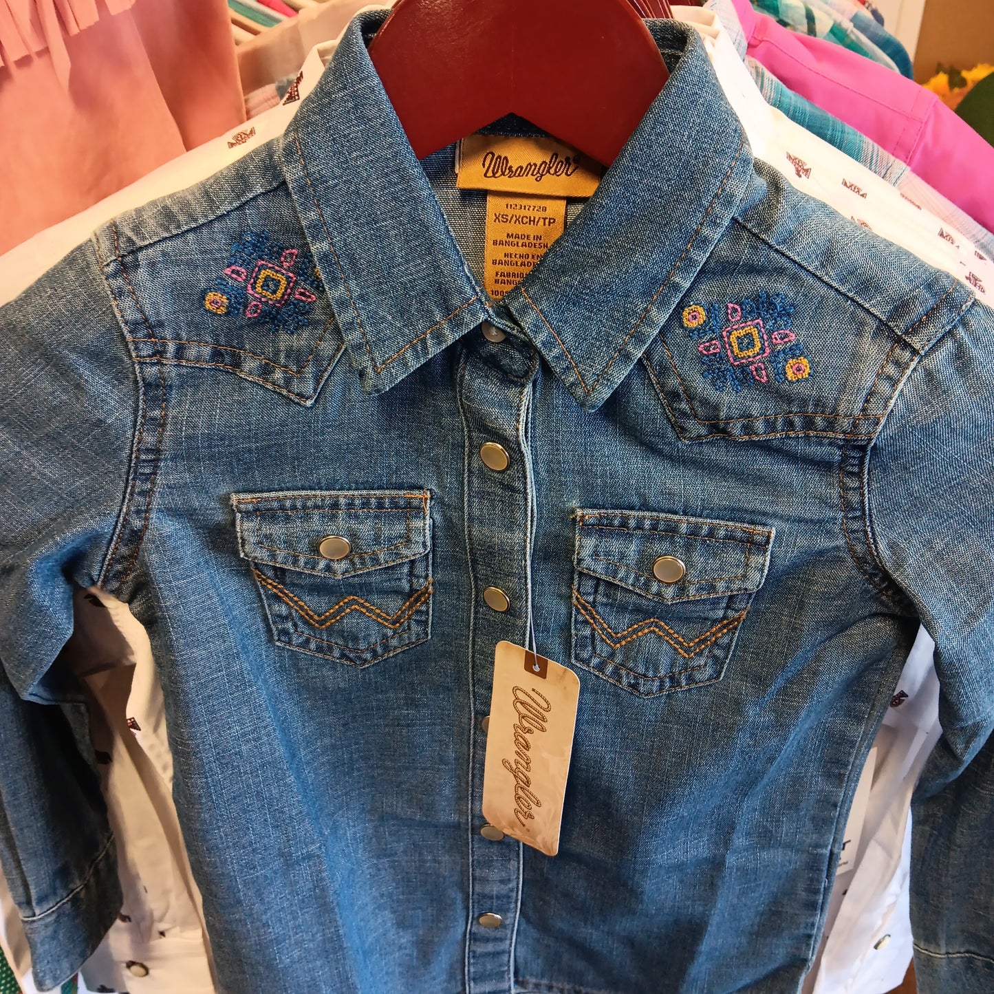 Wrangler Girls Shirt-Blue : XS