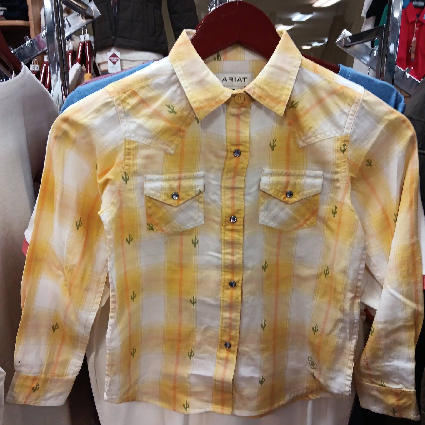 Girls ARIAT LONG SLEEVE CACTUS DOBBY 10048597