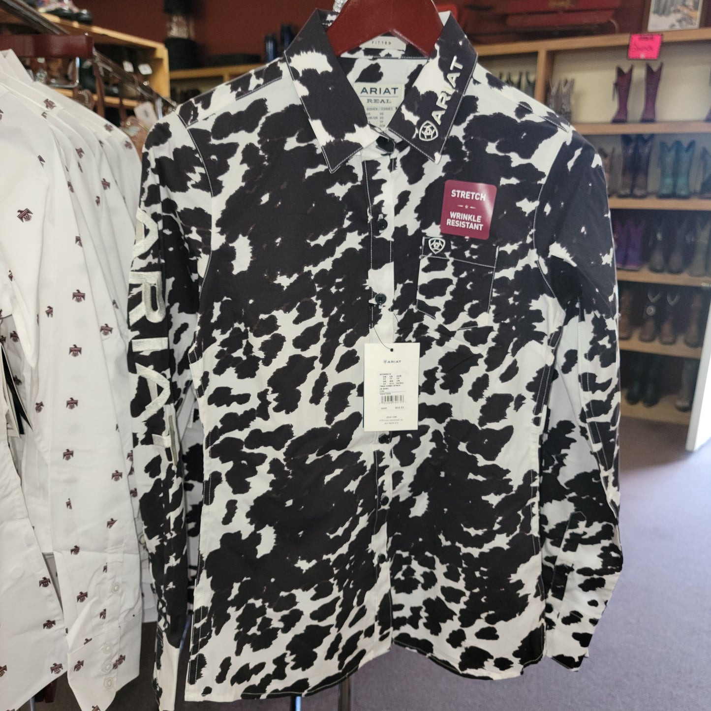 Womens Ariat Team Kirby LS Cow print 10047225