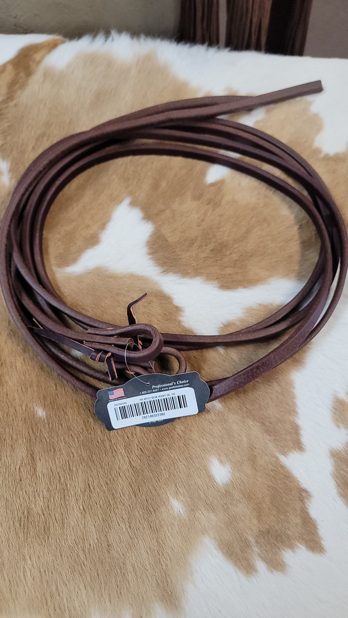 Professionals choice 1/2 inch spli reins RH7061HO