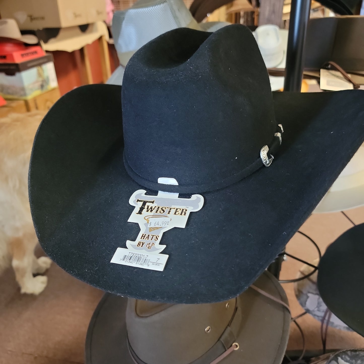 TWISTER LAREDO HAT-BLACK : 7 1/4