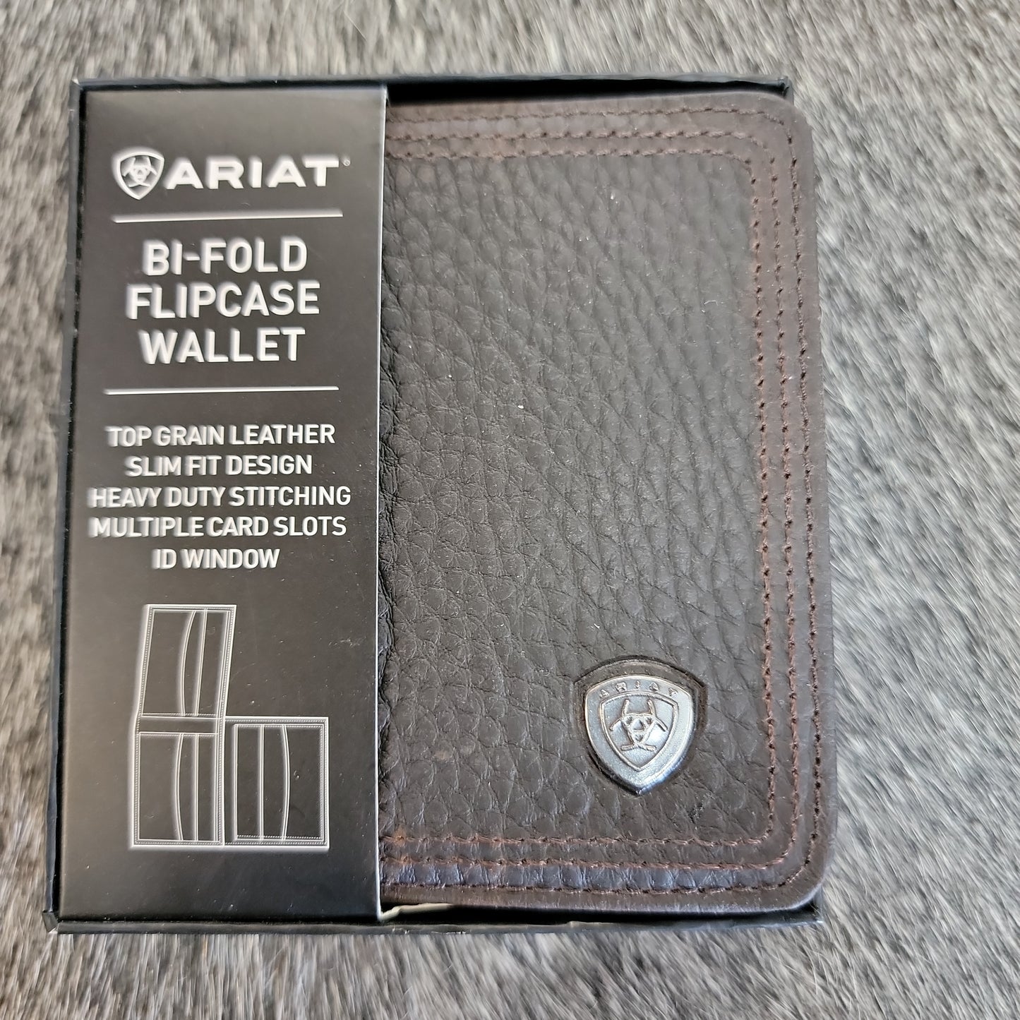 Ariat Bi-Fold Wallet-Dark Brown
