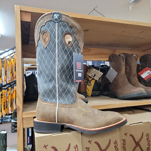 Mens Twisted X 14'' Square Toe-Blue : 9.5