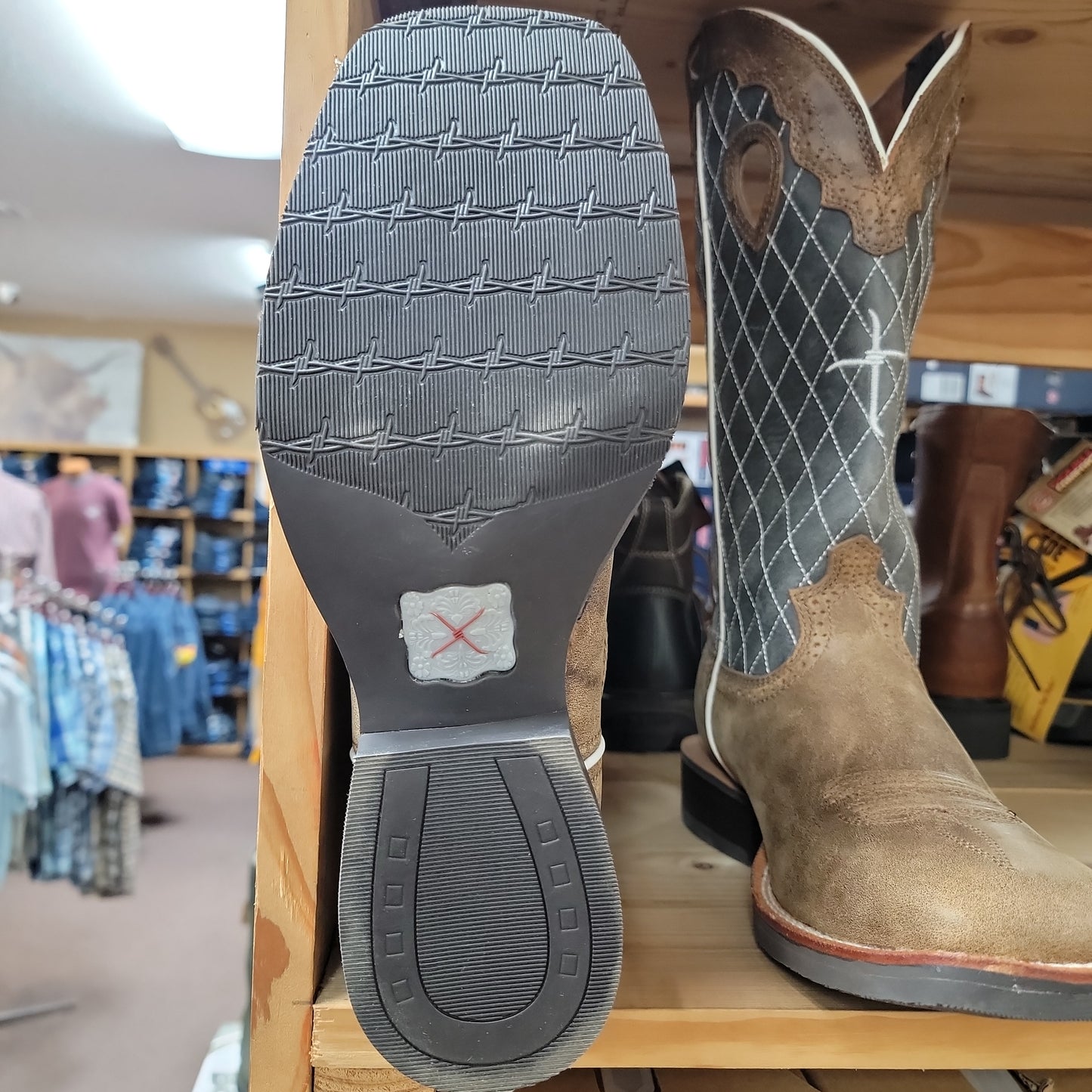 Mens Twisted X 14'' Square Toe-Blue : 9.5