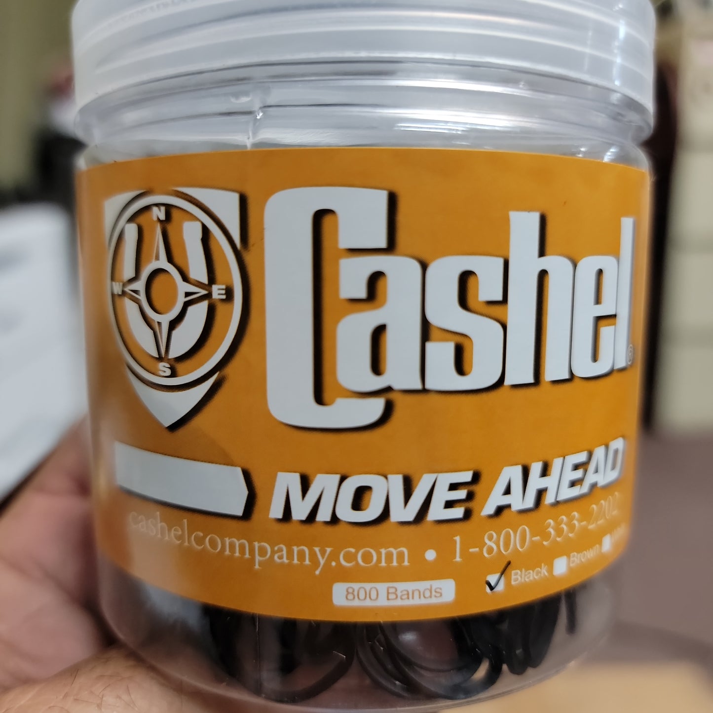 Cashel black rubber bands