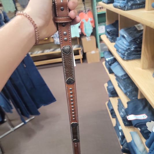 GIRLS ARIAT BELT-BROWN : 24