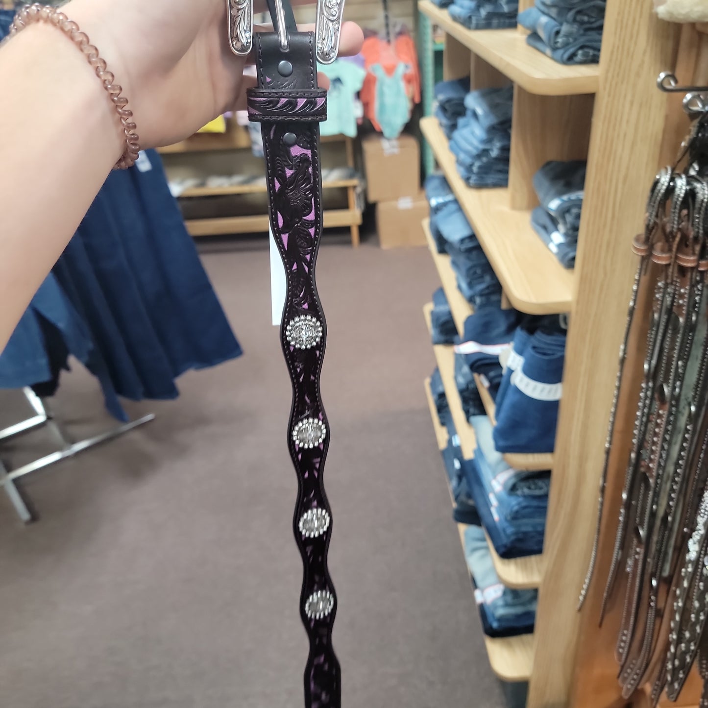 GIRLS ARIAT BELT-PURPLE : 22