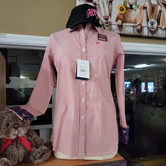 WMNS ARIAT KIRBY POPPY SHIRT-POPPY/WHITE : M