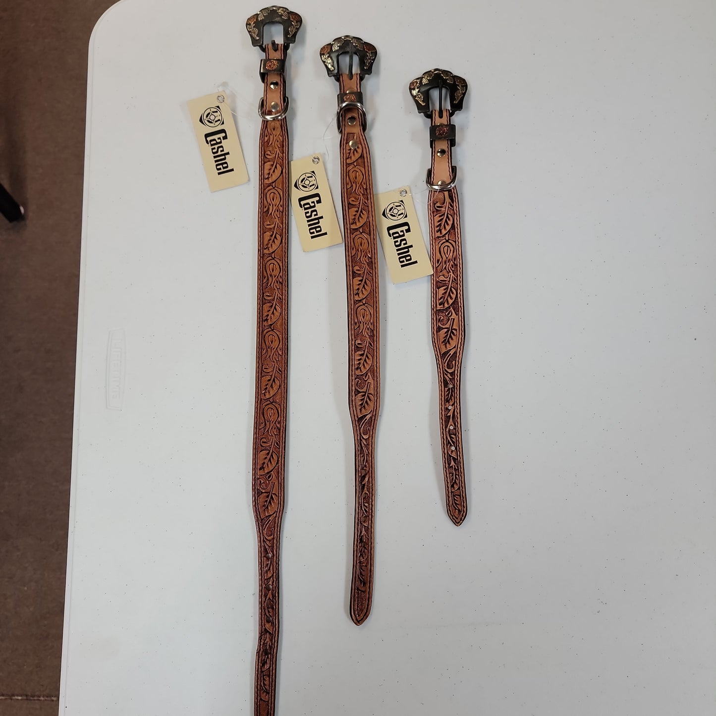 Cashel dog collar Guns and Roses natural