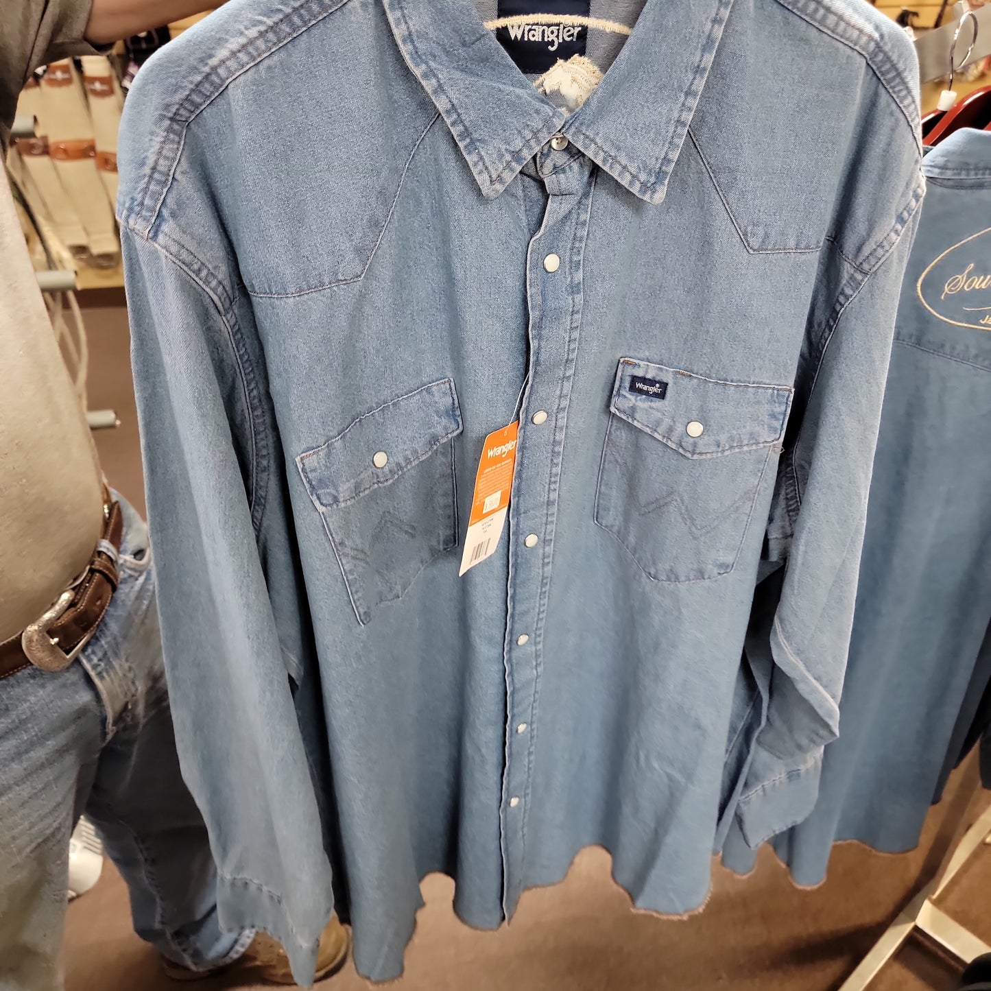 Mens Wrangler LS-LTBLUE : XXL 1070127SW 70127SW