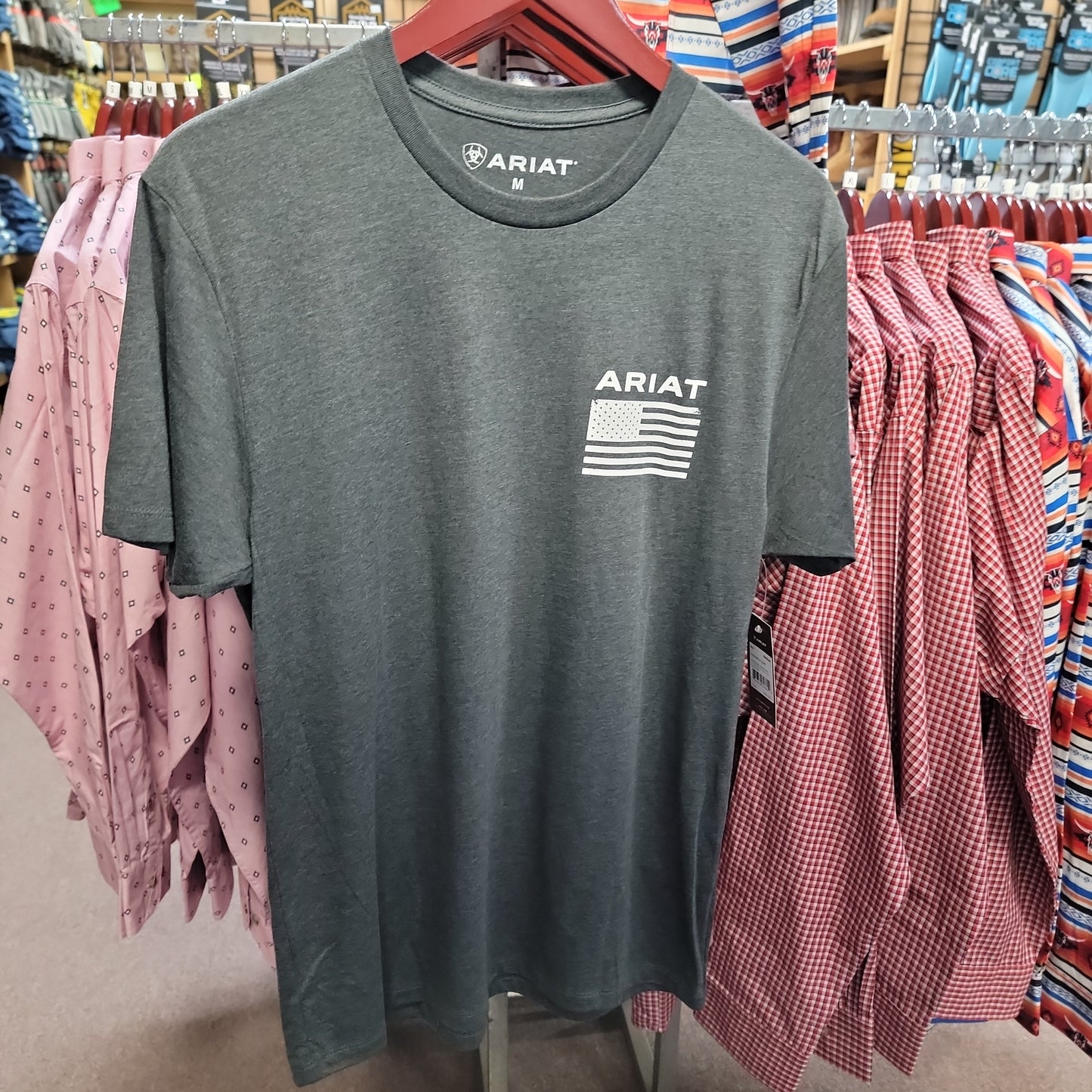 MNS ARIAT US REGISTERED T-SHIRT-BURGUNDY : S