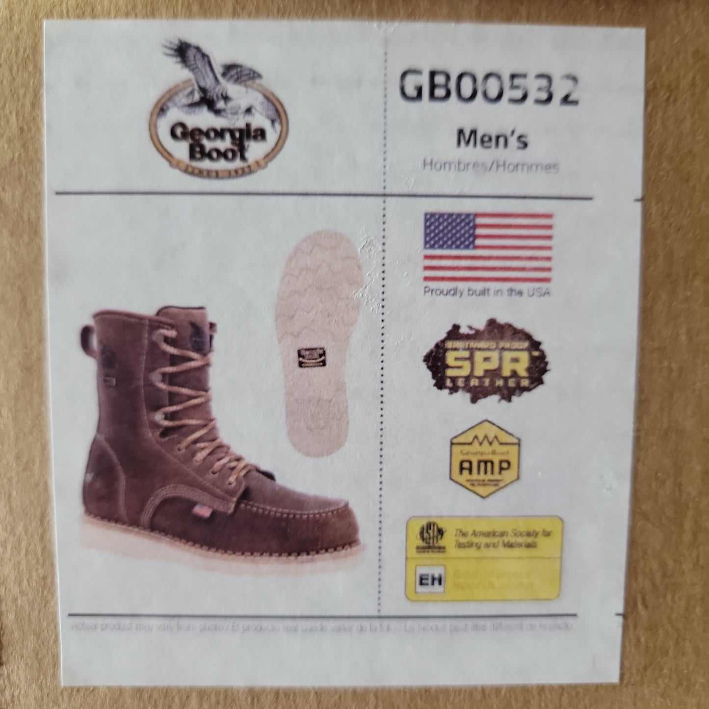Mens Brn 8" Work boot-BROWN GB00532