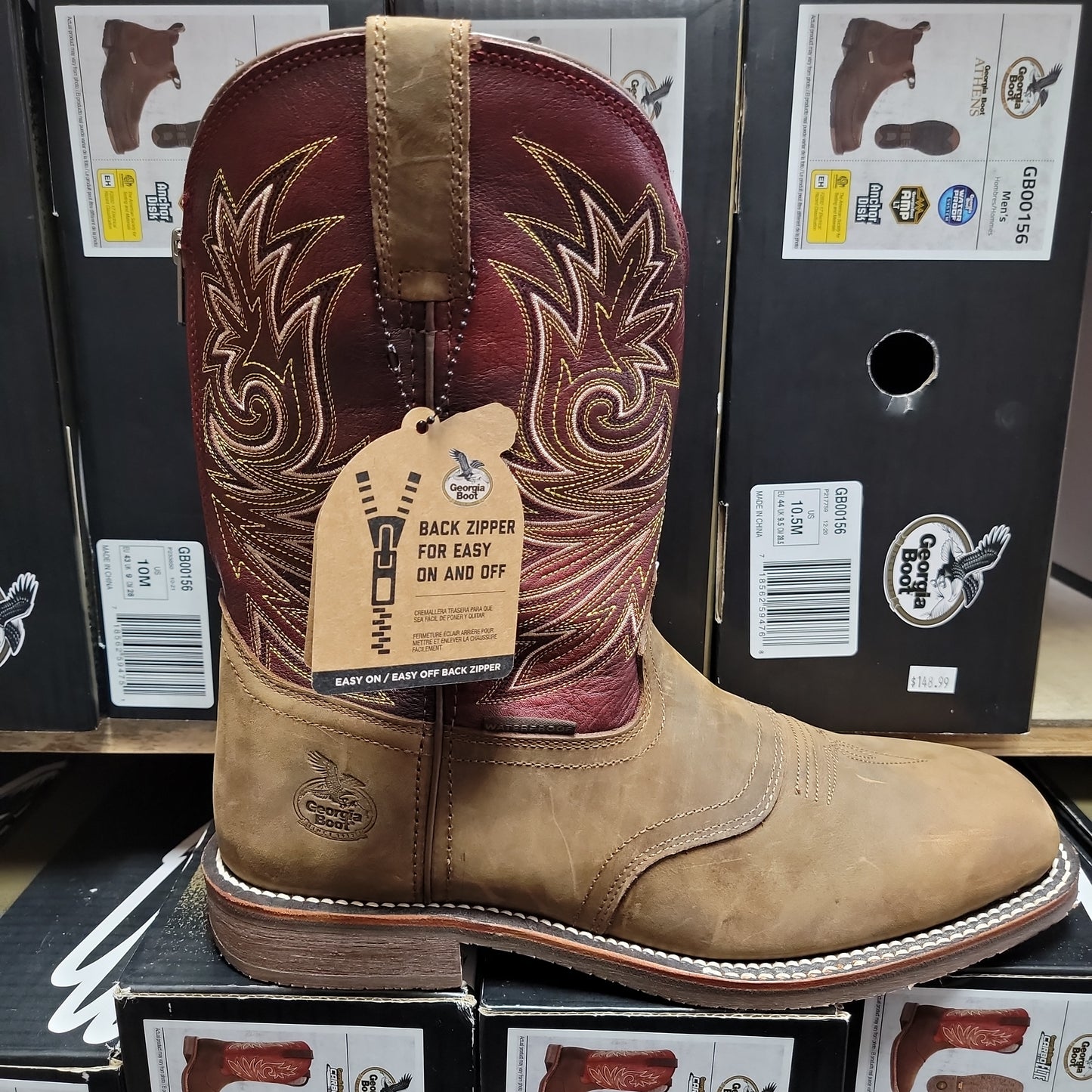 MEN 11" WORK BOOT-BROWN :   GB00526