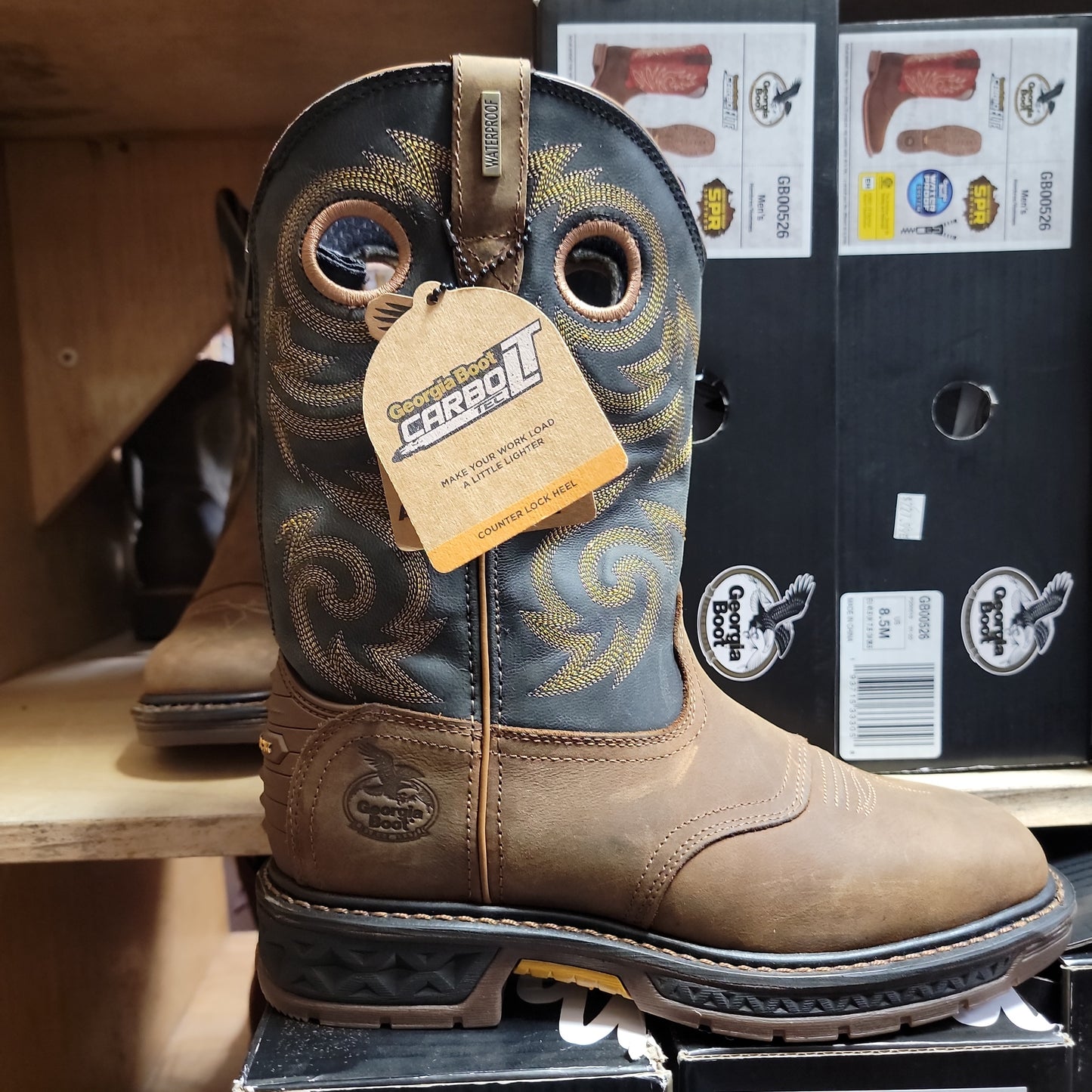 Boots - GA Work 11'' Pull on-Blk and Brn : GB00266