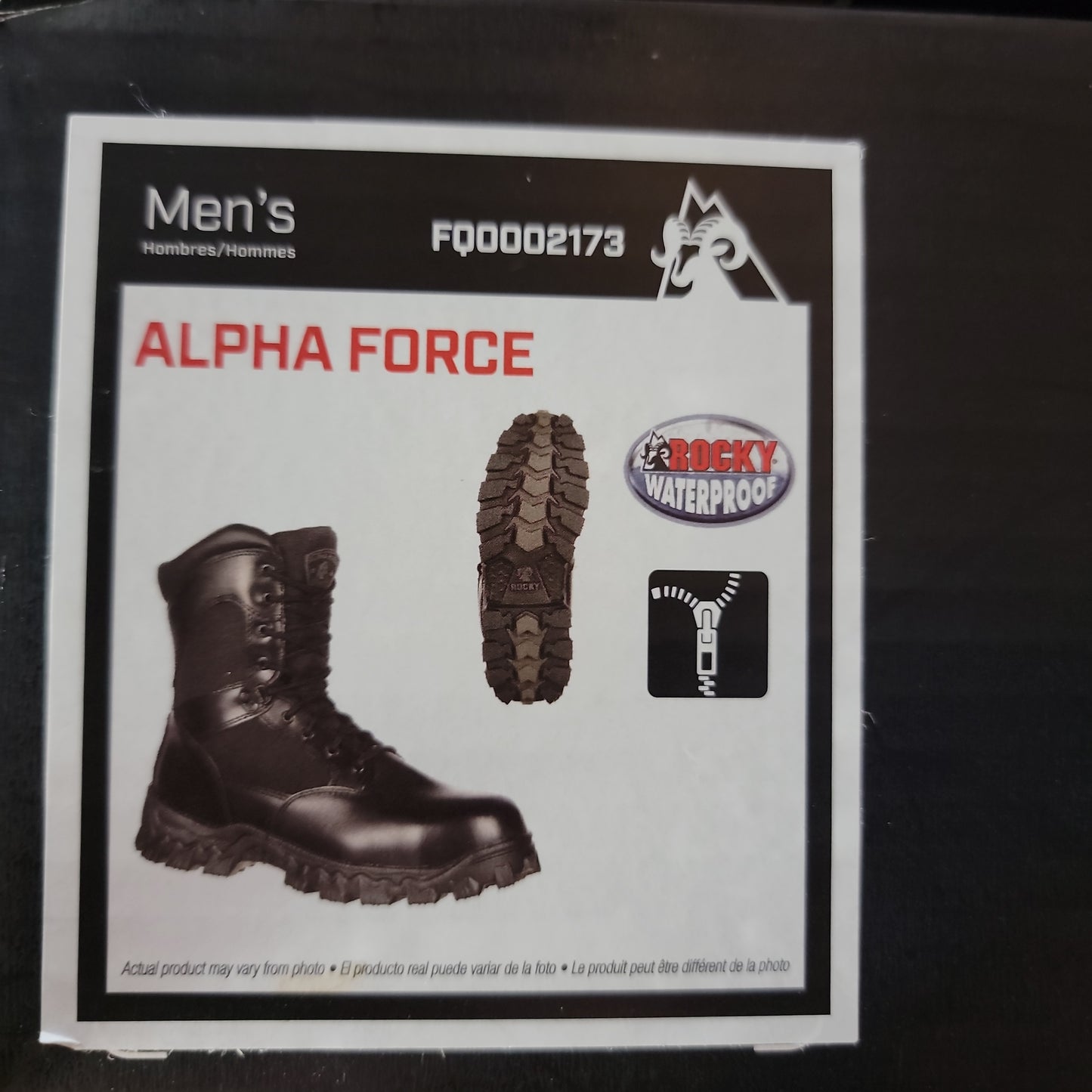 Boots - Mens Rocky Alpha Zip-Black : FQ0002173