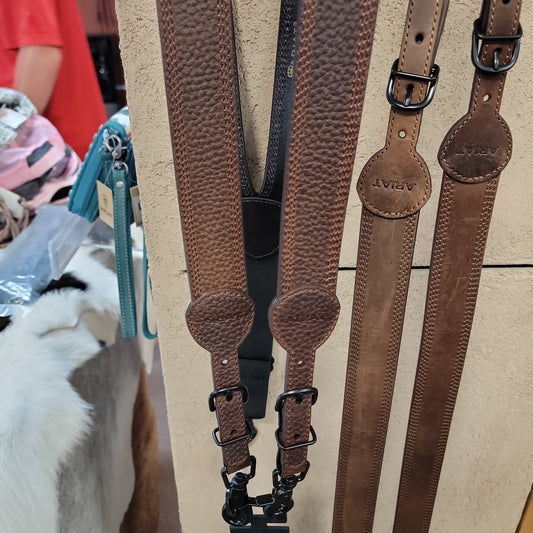 Men's Ariat leather suspenders