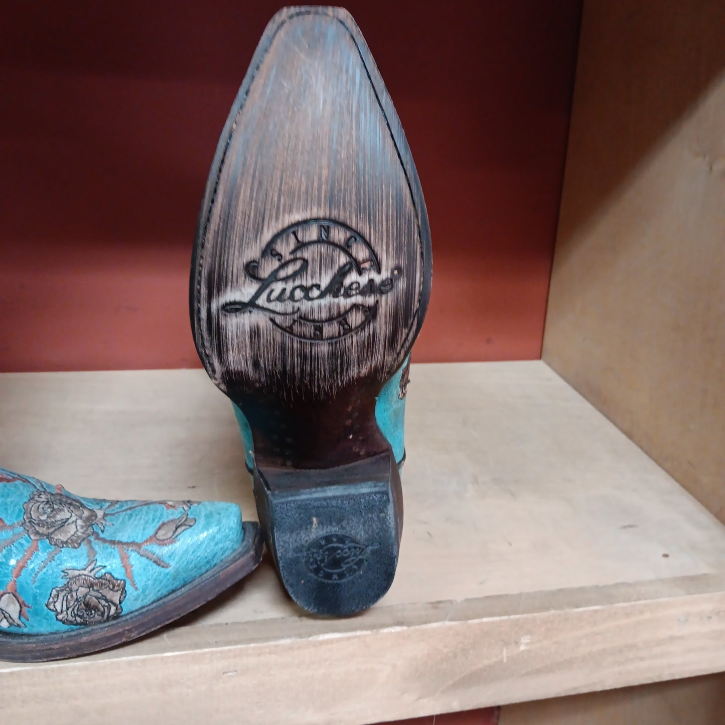 WOMENS TURQUOISE LUCCHESE BOOT-TURQUOISE :