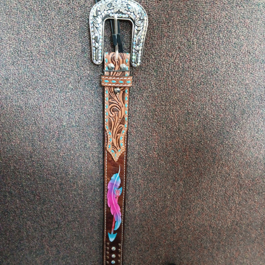 Belt - Feather / Arrow-Pink : M