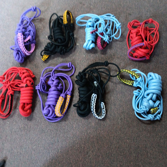 Nylon braided rope halter with lead rope