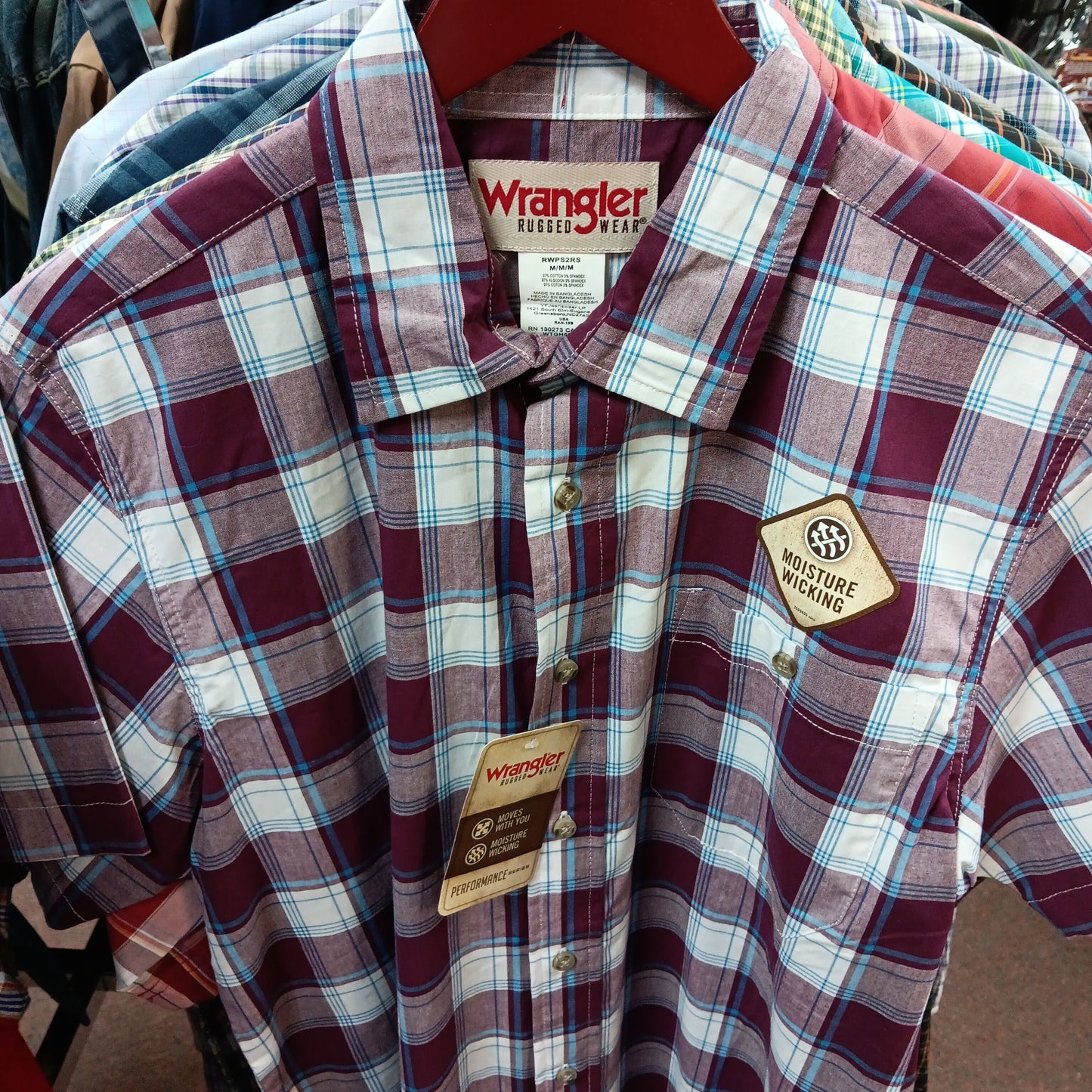 Mens short sleeve Wrangler Western shirts