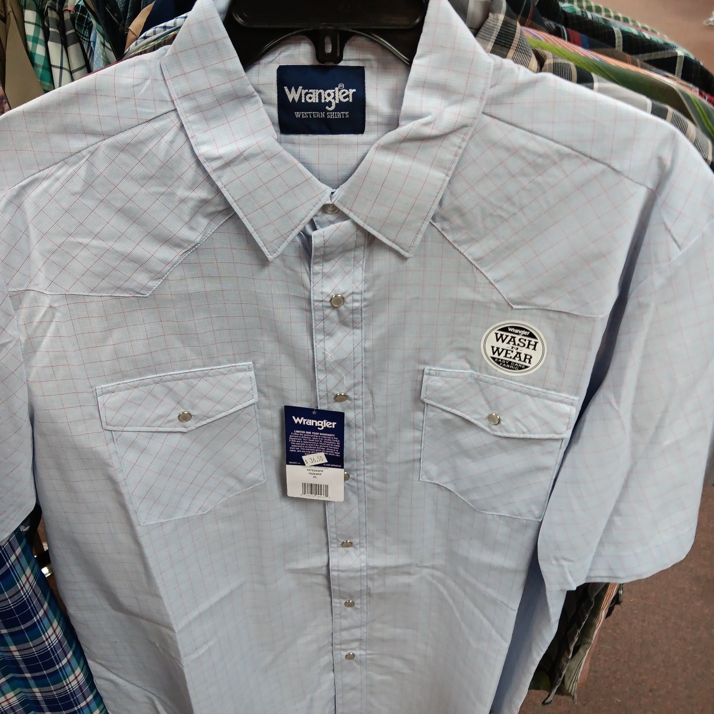 Mens short sleeve Wrangler Western shirts