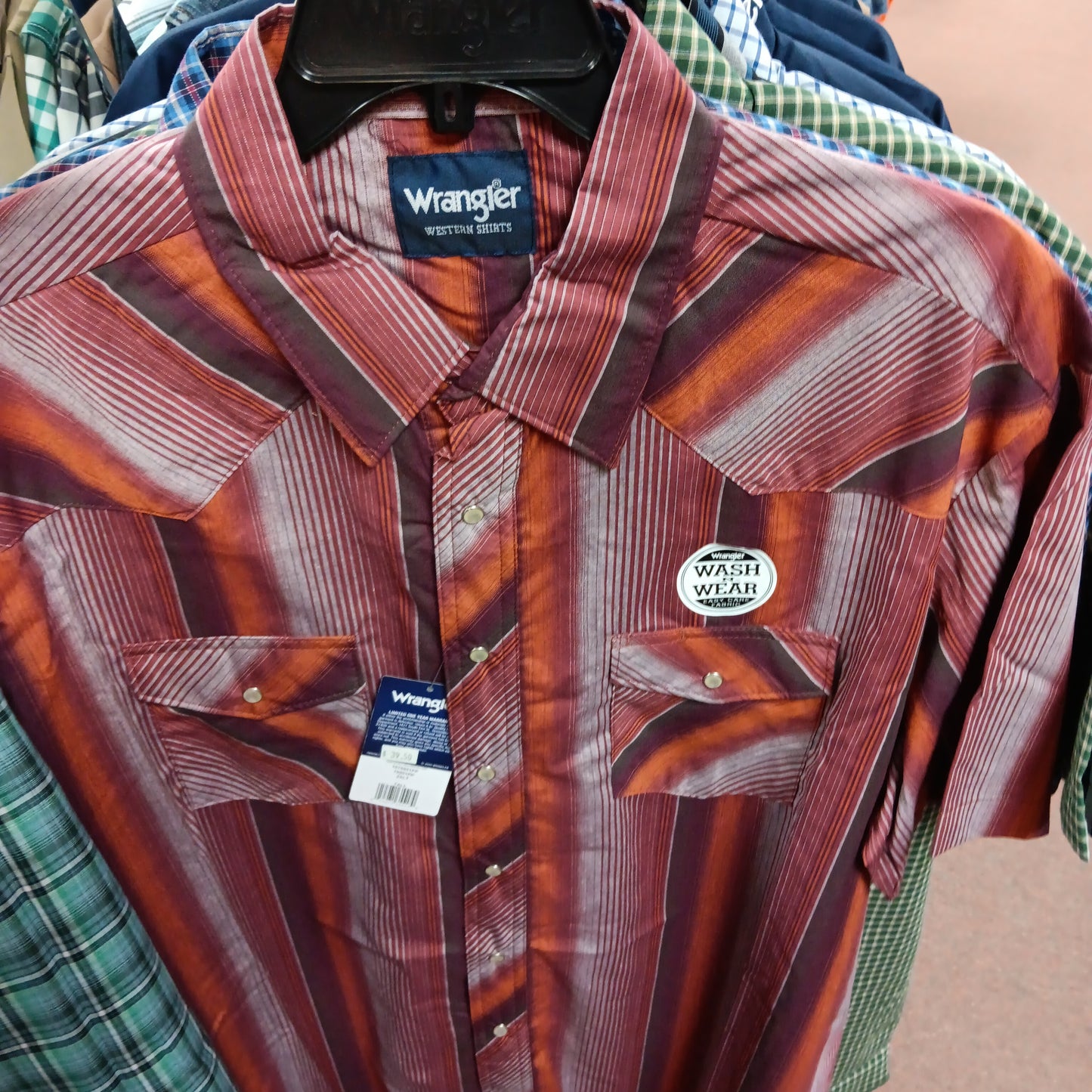 Mens short sleeve Wrangler Western shirts