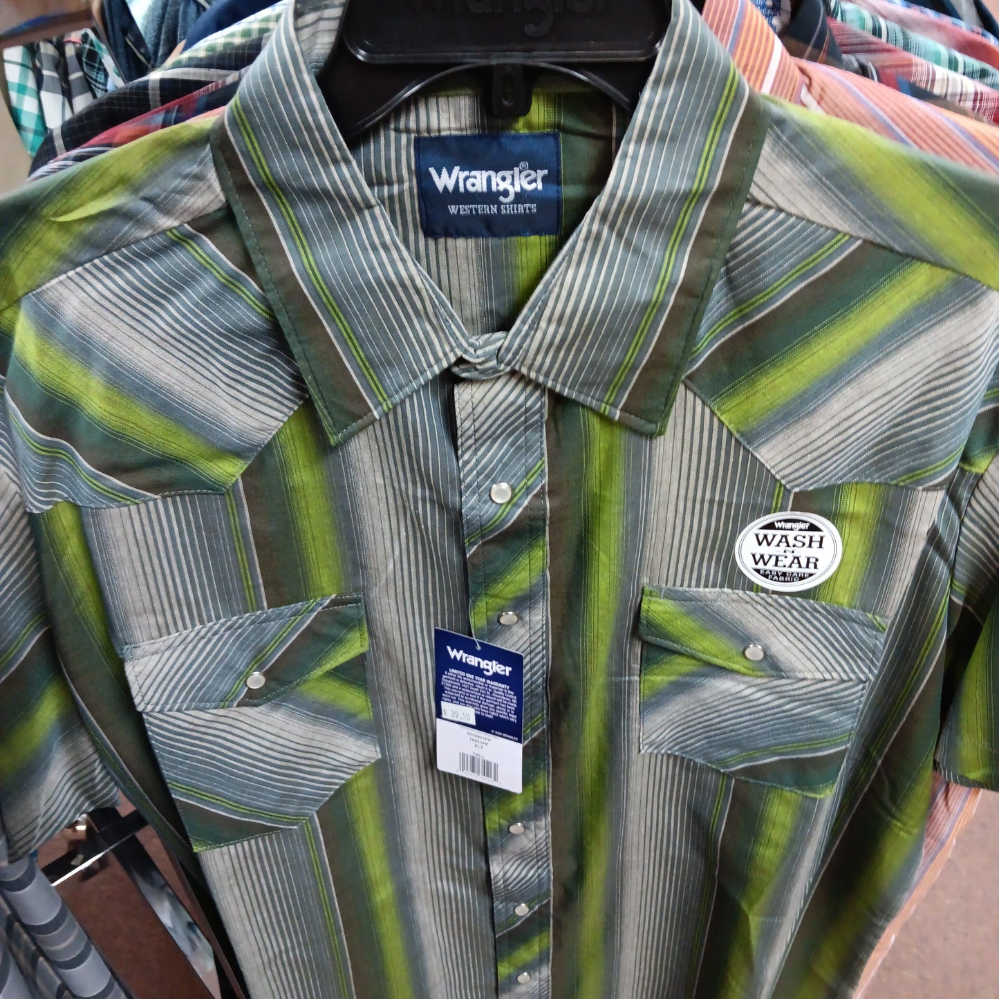 Mens short sleeve Wrangler Western shirts