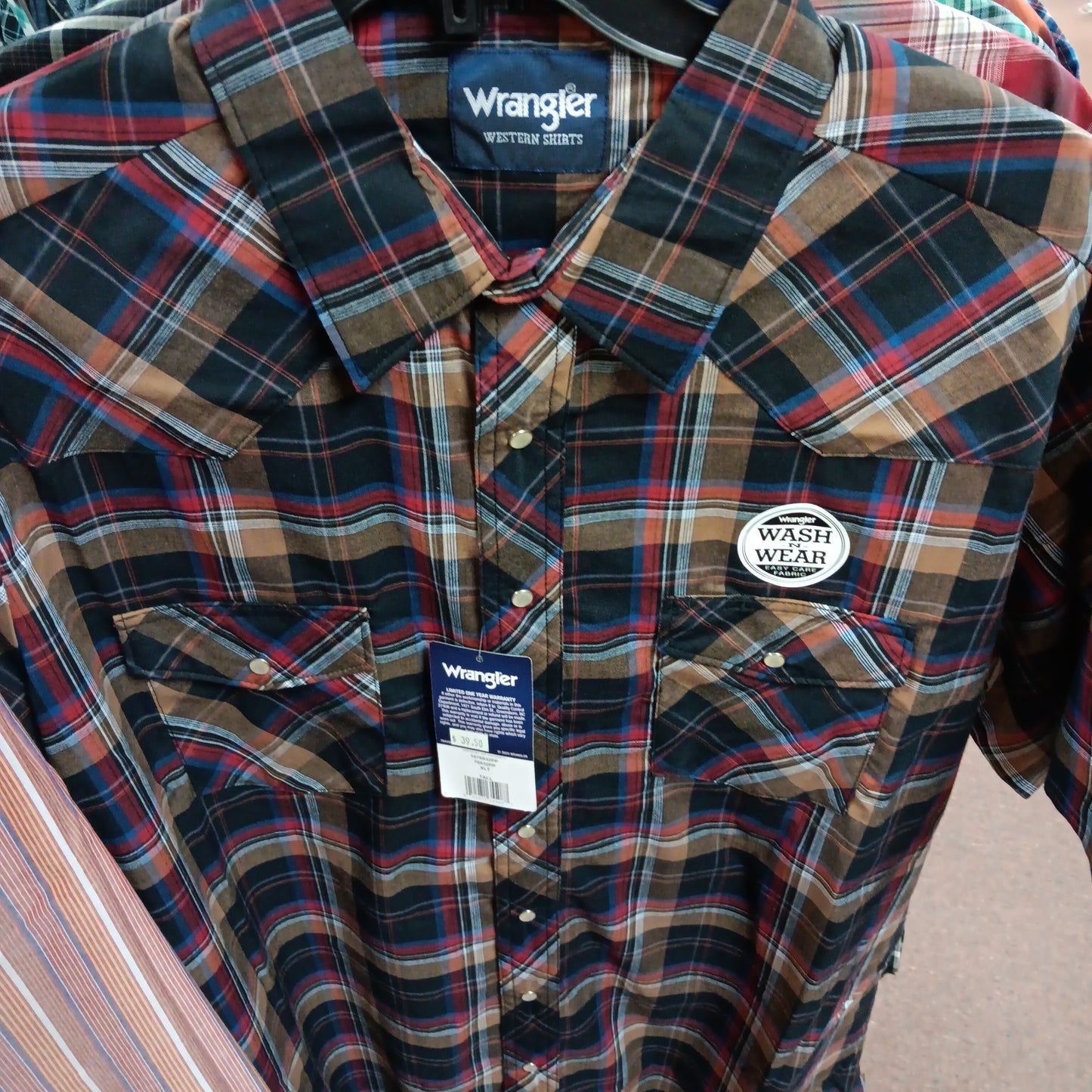 Mens short sleeve Wrangler Western shirts